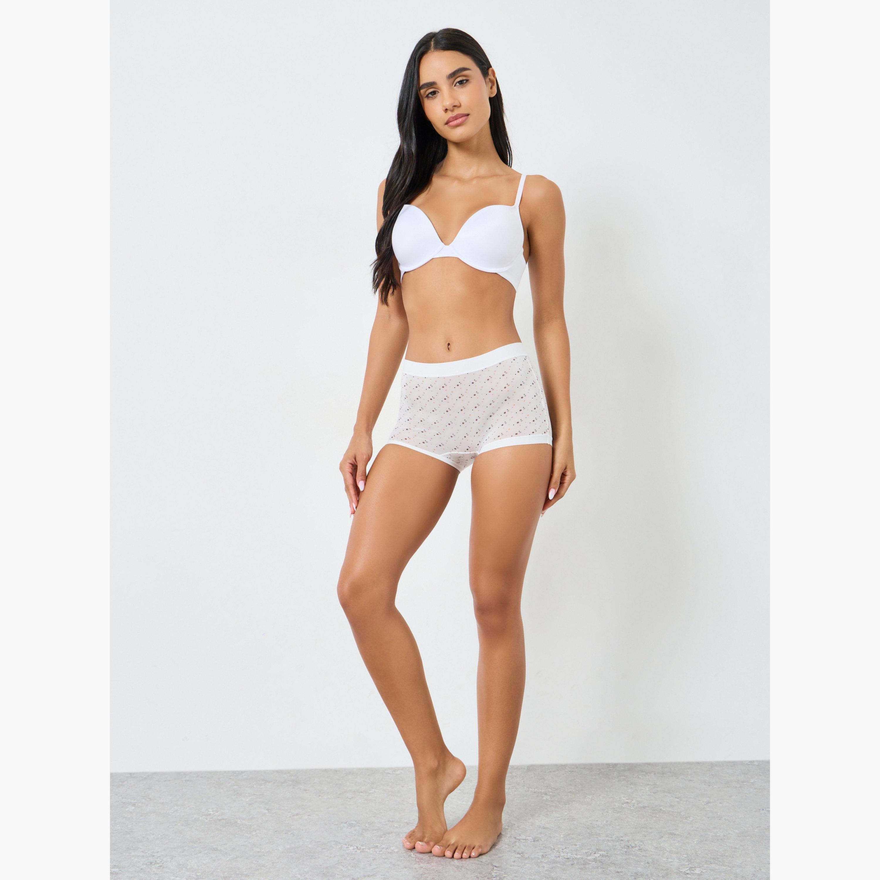 Styli Pack of 5 - Cotton Textured Boyshorts-women-clothing-lingerie-panties-image-3
