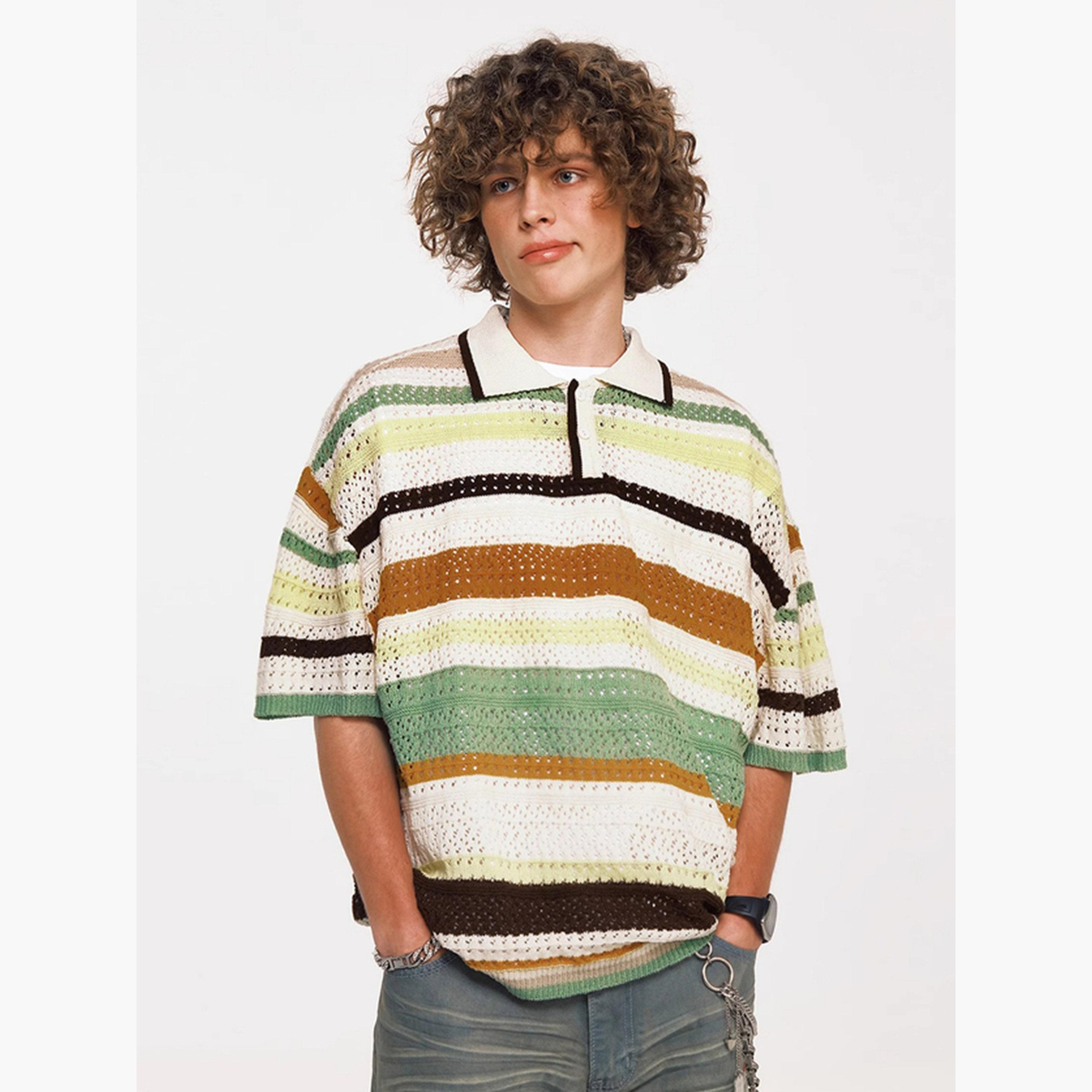 Take Two Men Striped Knitted Polo-men-clothing-tshirtsandpolos-polos-image-1