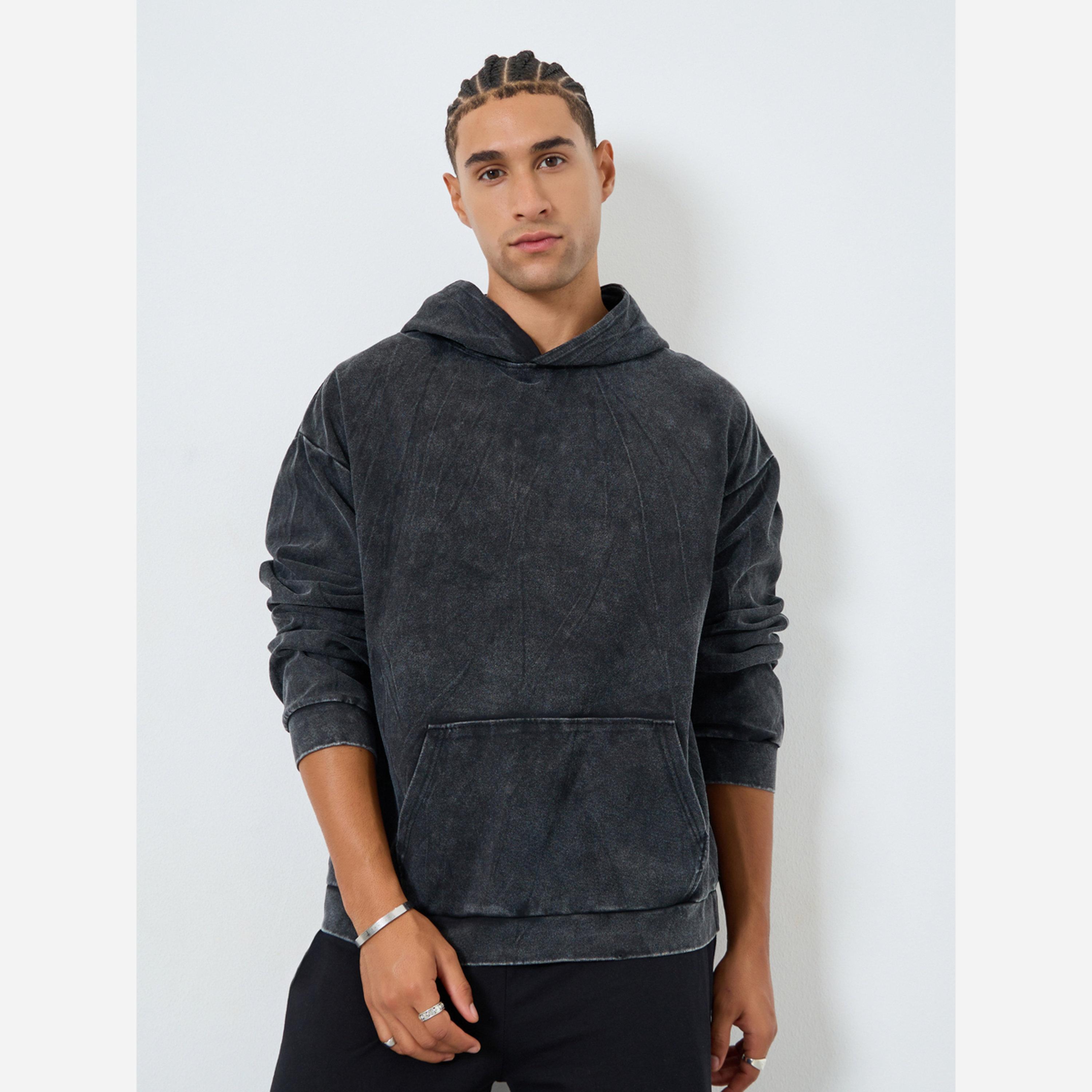 Take Two Men Solid Long Sleeve Kangaroo Pocket Hoodie-men-winterwear-hoodiesandsweatshirts-image-1