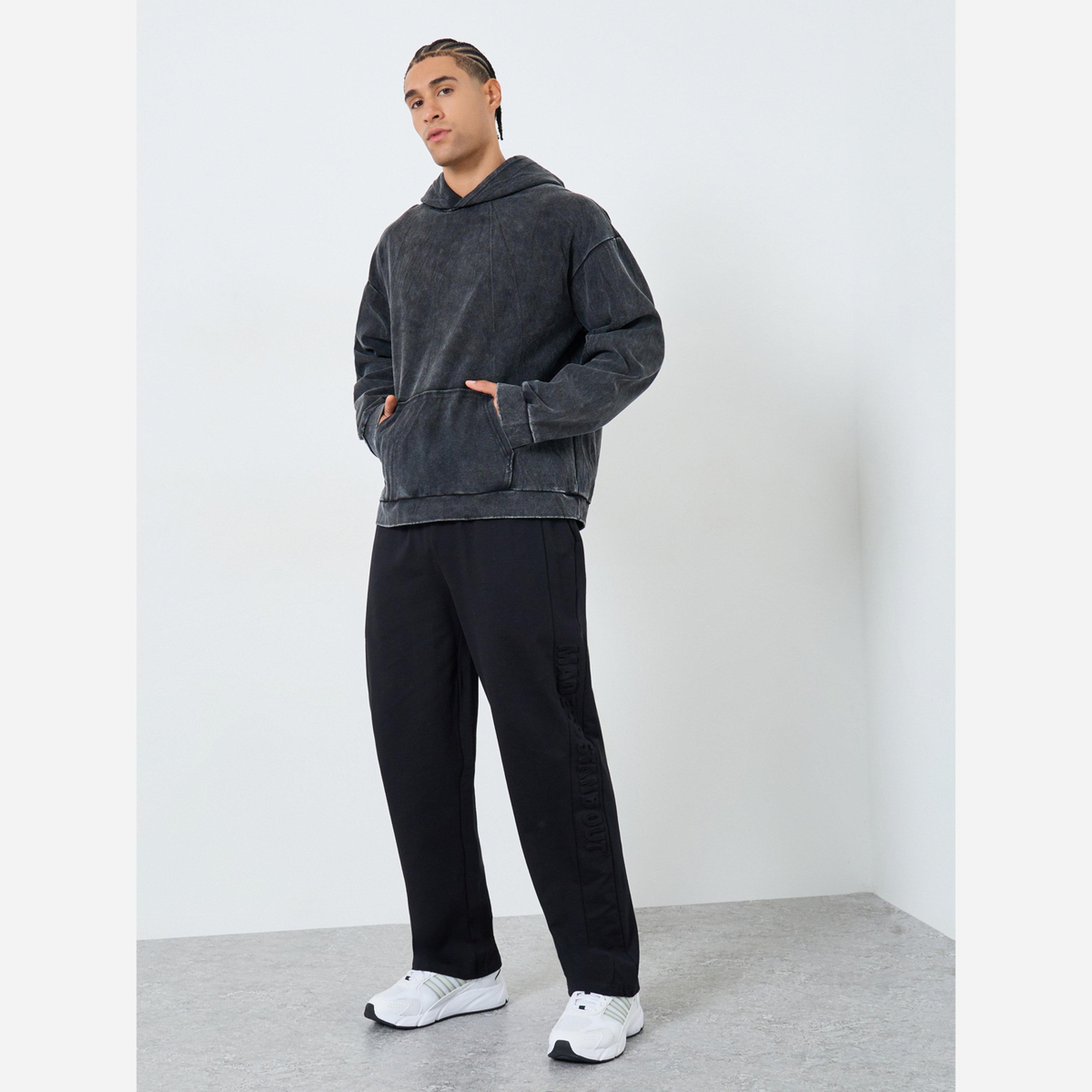 Take Two Men Solid Long Sleeve Kangaroo Pocket Hoodie-men-winterwear-hoodiesandsweatshirts-image-2