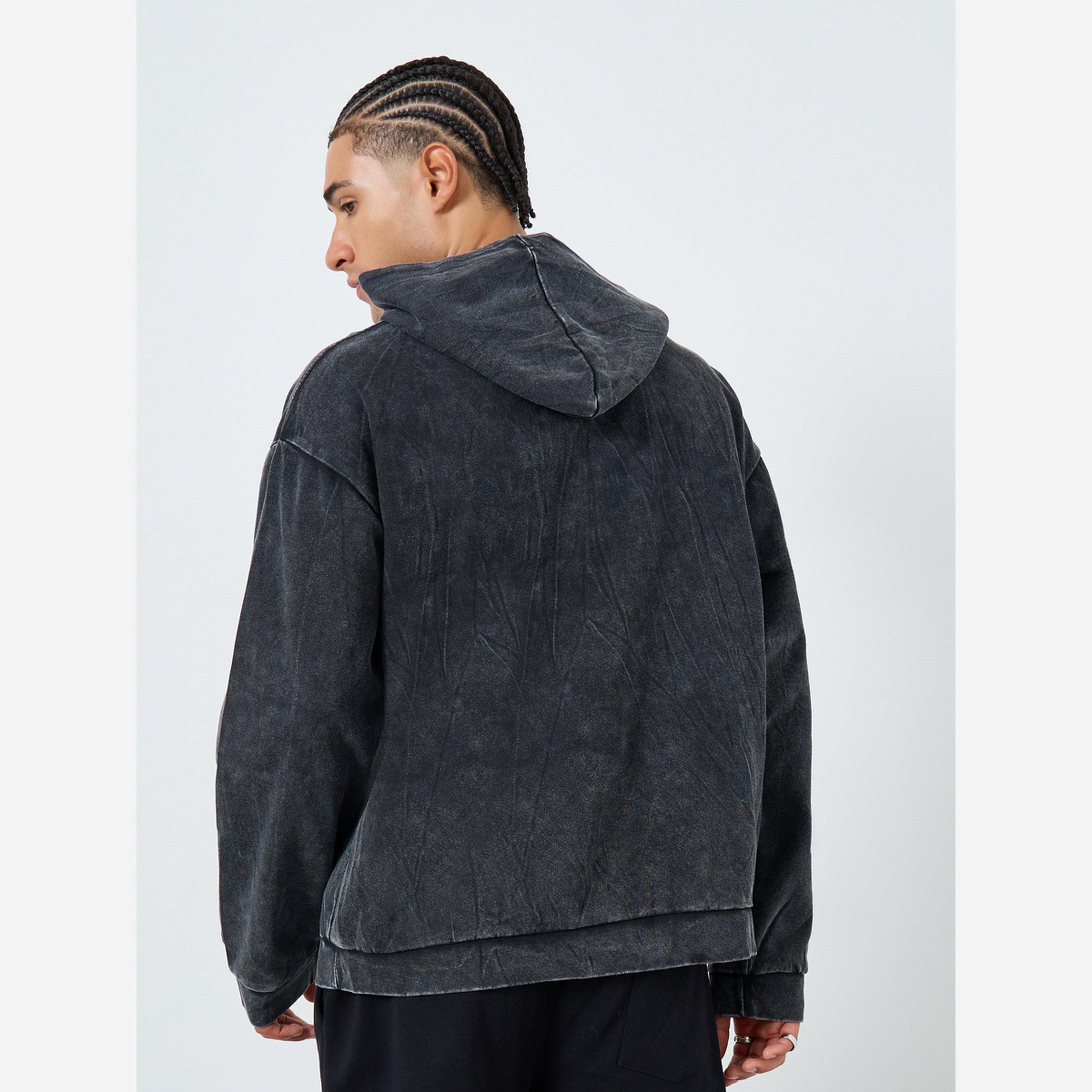 Take Two Men Solid Long Sleeve Kangaroo Pocket Hoodie-men-winterwear-hoodiesandsweatshirts-image-3