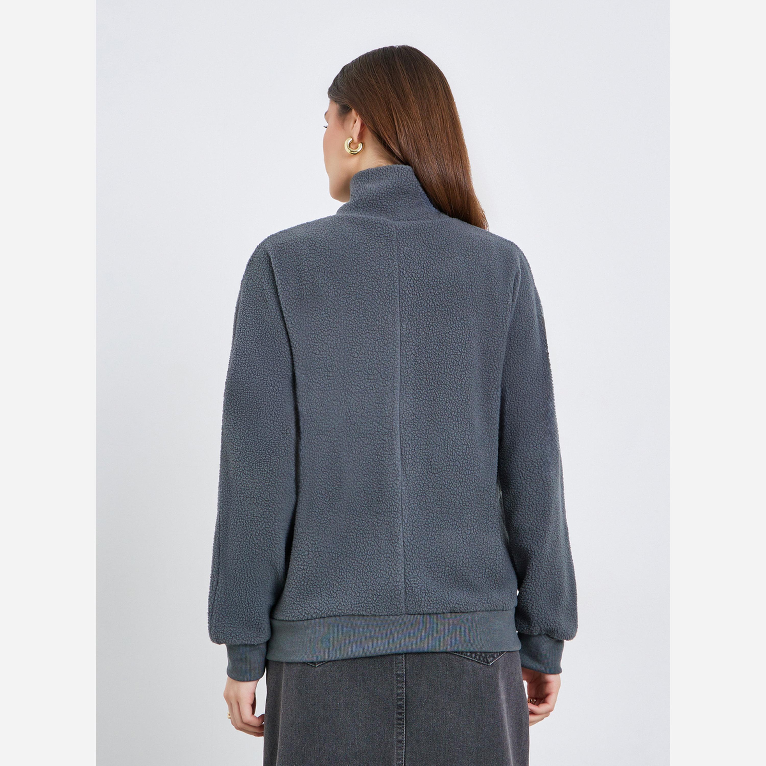 Styli Women Zip-Up Polar Fleece Jacket-women-winterwear-coatsandjackets-jackets-image-4