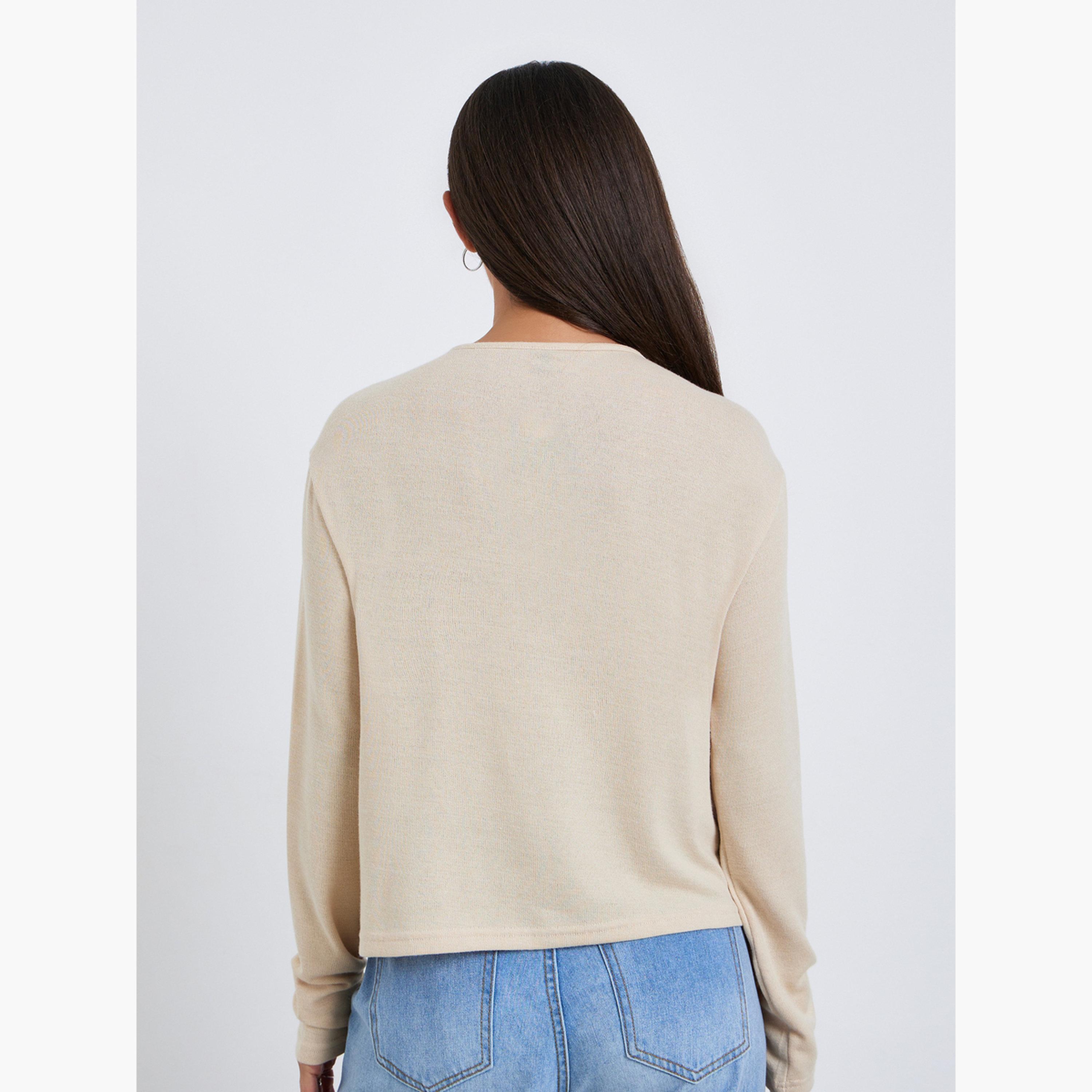 Styli Women Long Sleeve Drape Neck Top-women-clothing-shirtsandblouses-blouses-image-5