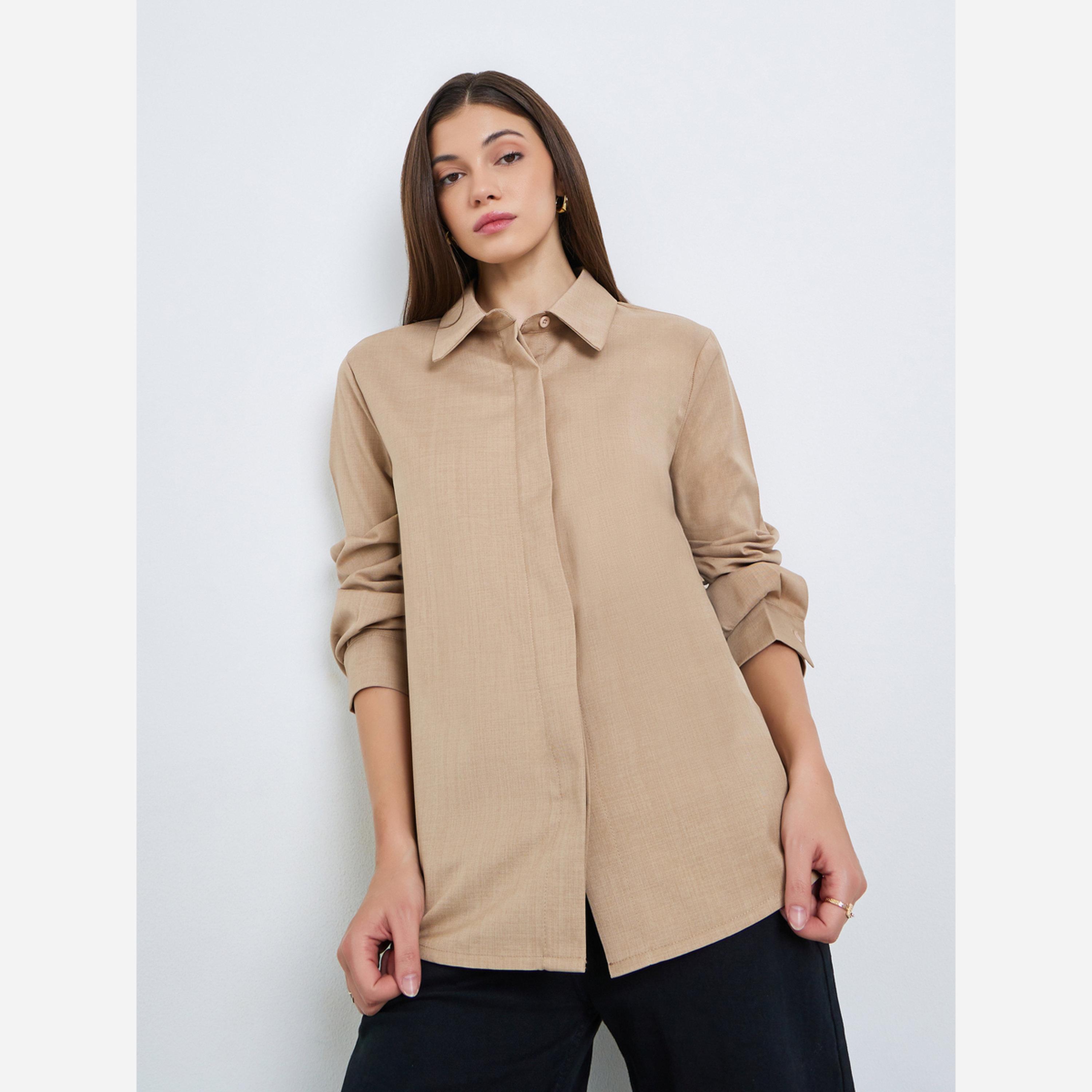 ستايلي - قميص كاجوال مقاس واسع-women-clothing-shirtsandblouses-shirts-image-5