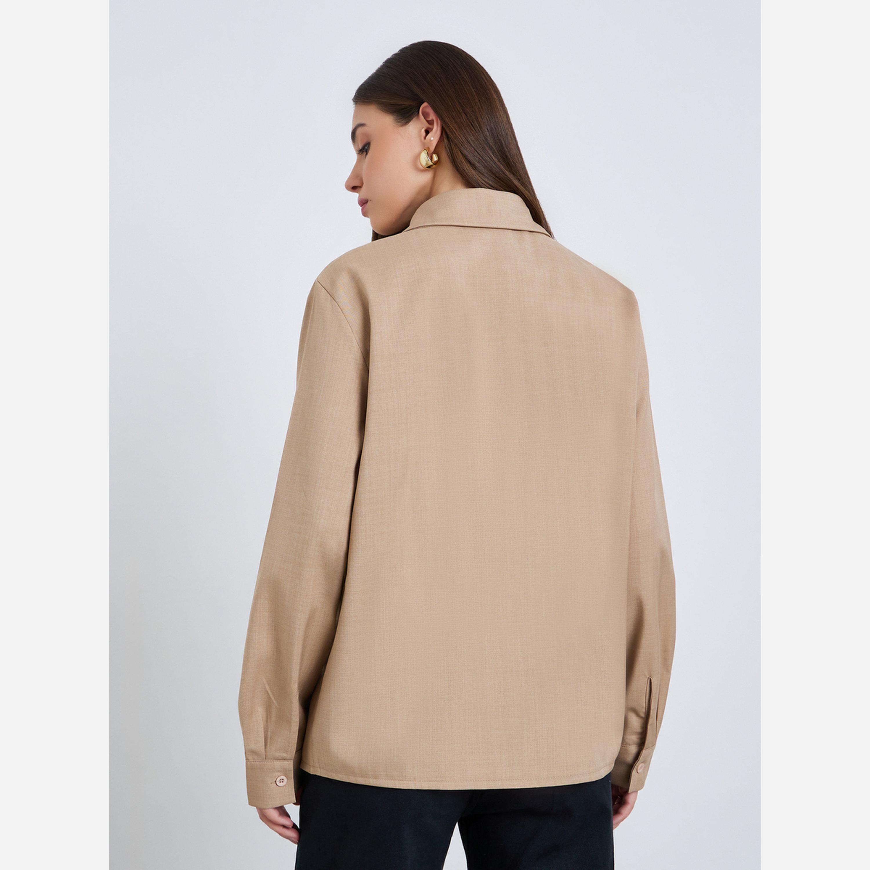 ستايلي - قميص كاجوال مقاس واسع-women-clothing-shirtsandblouses-shirts-image-2