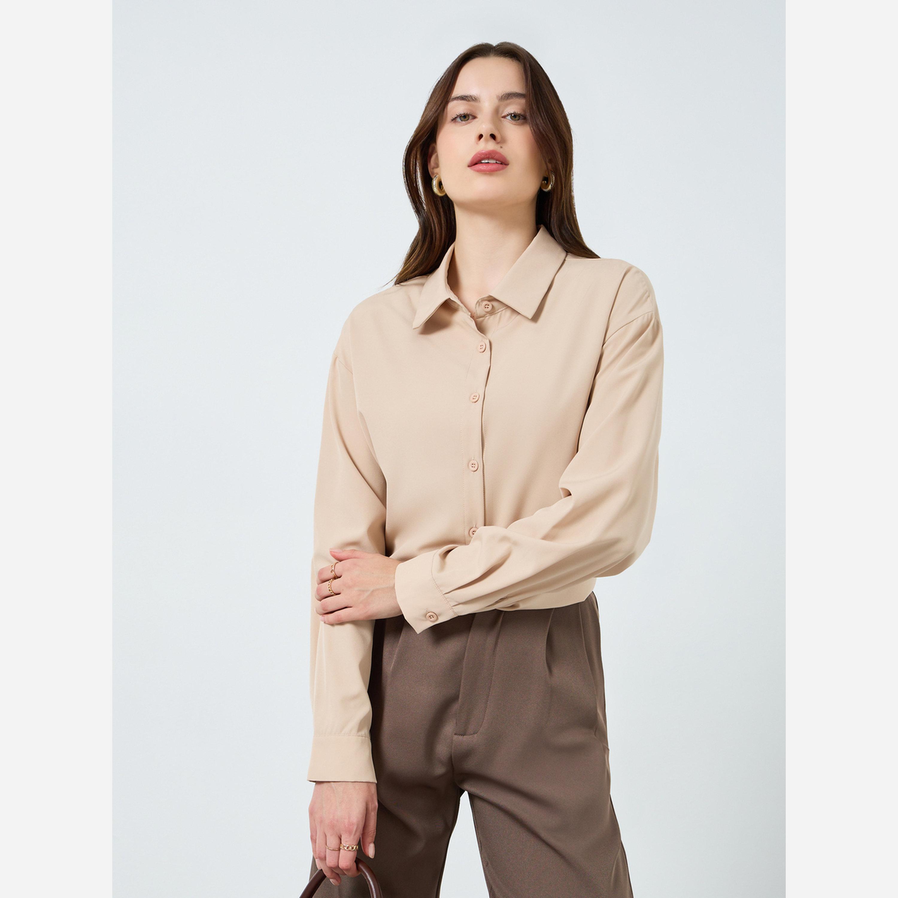 Styli Solid Long Sleeve Oversize Shits-women-clothing-shirtsandblouses-shirts-image-1