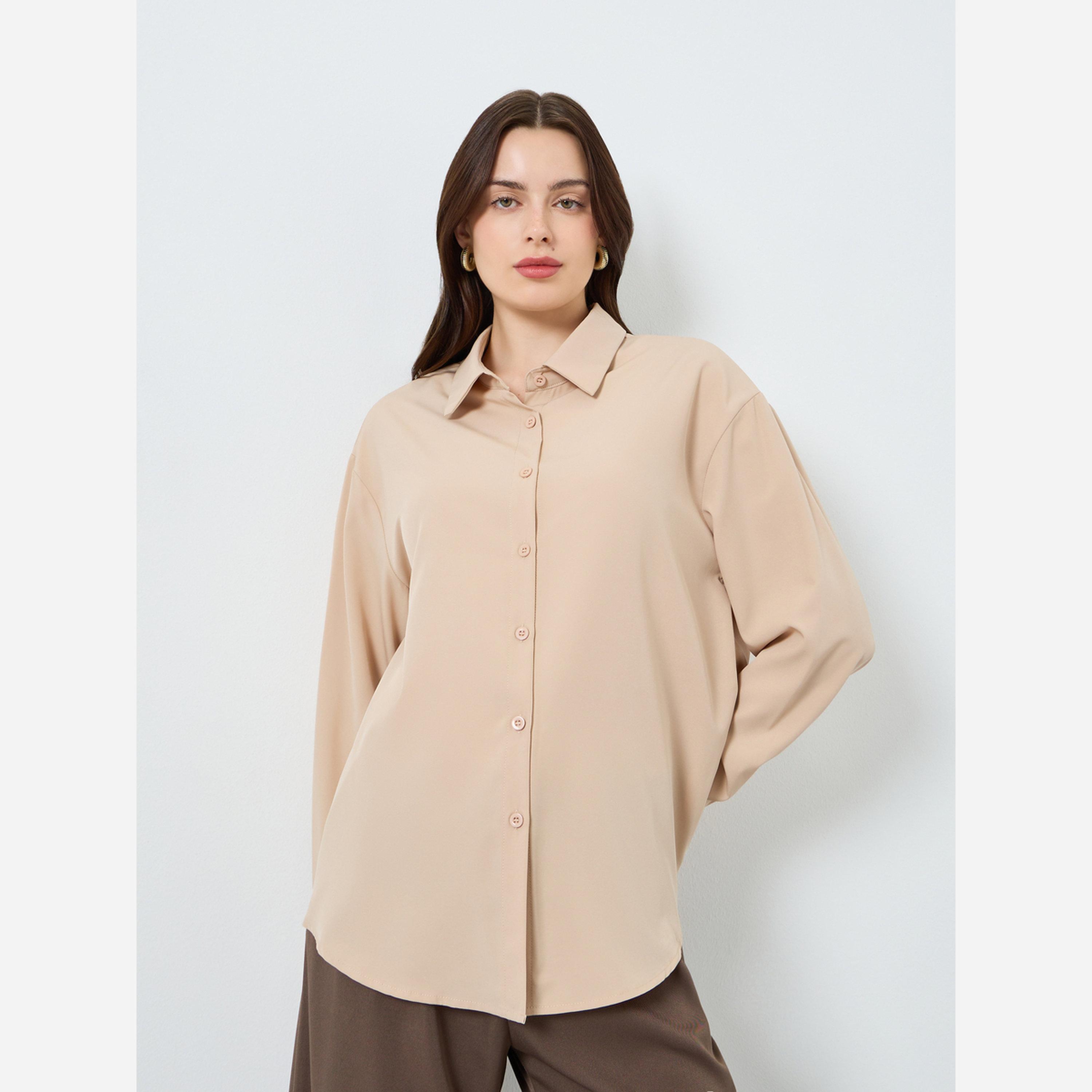 Styli Solid Long Sleeve Oversize Shits-women-clothing-shirtsandblouses-shirts-image-3