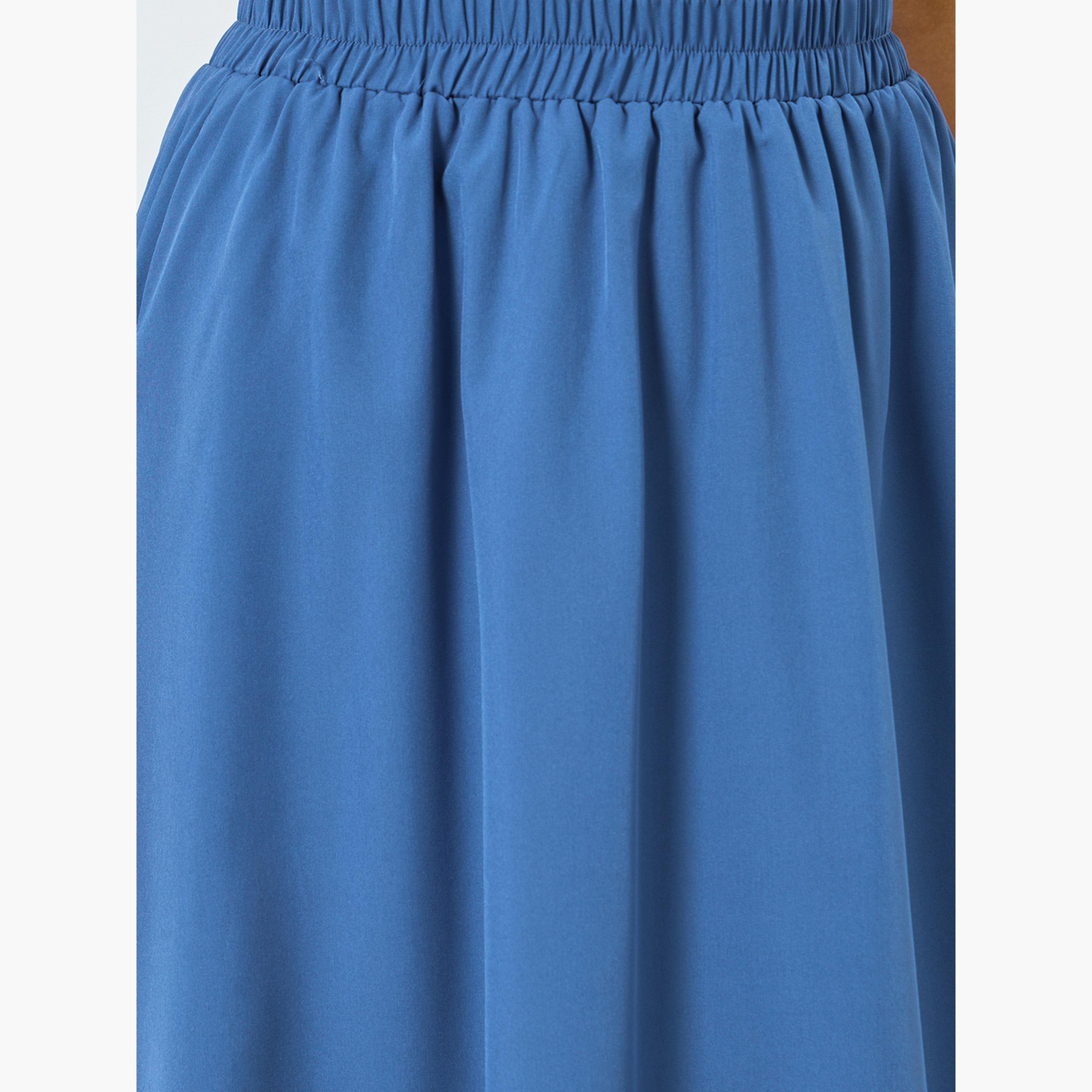 Styli Women Blue Double-Layer Ruffled Maxi Skirt-women-clothing-bottoms-skirts-image-3