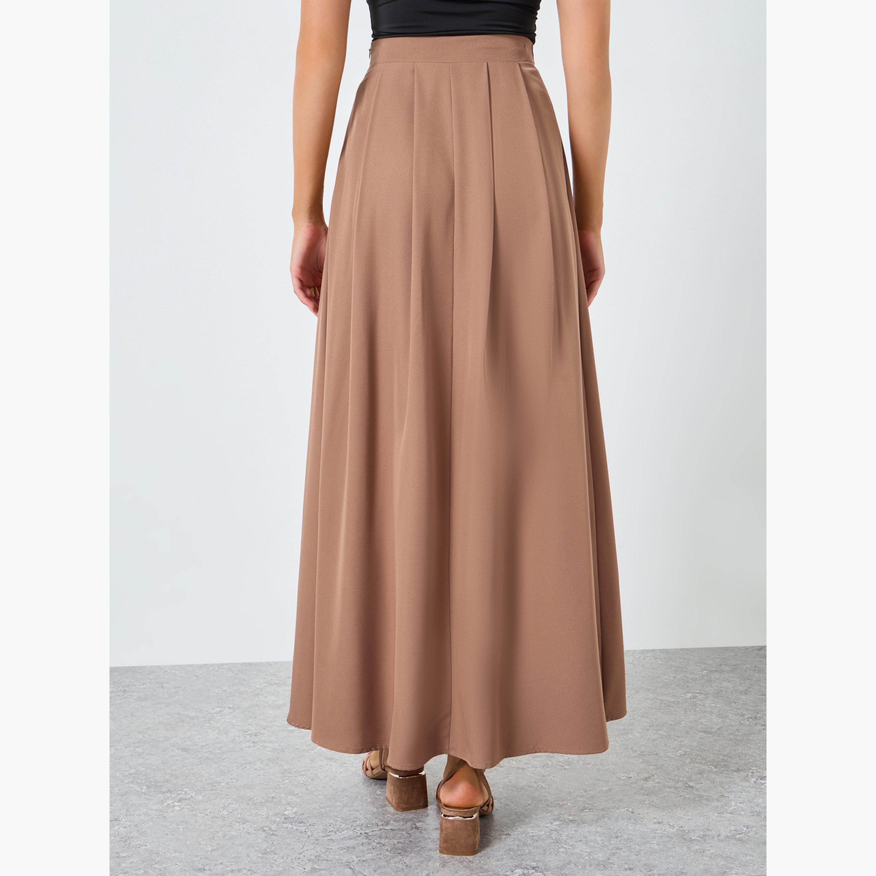 تنورة طويلة بليسيه بحافة واسعة-women-clothing-bottoms-skirts-image-4