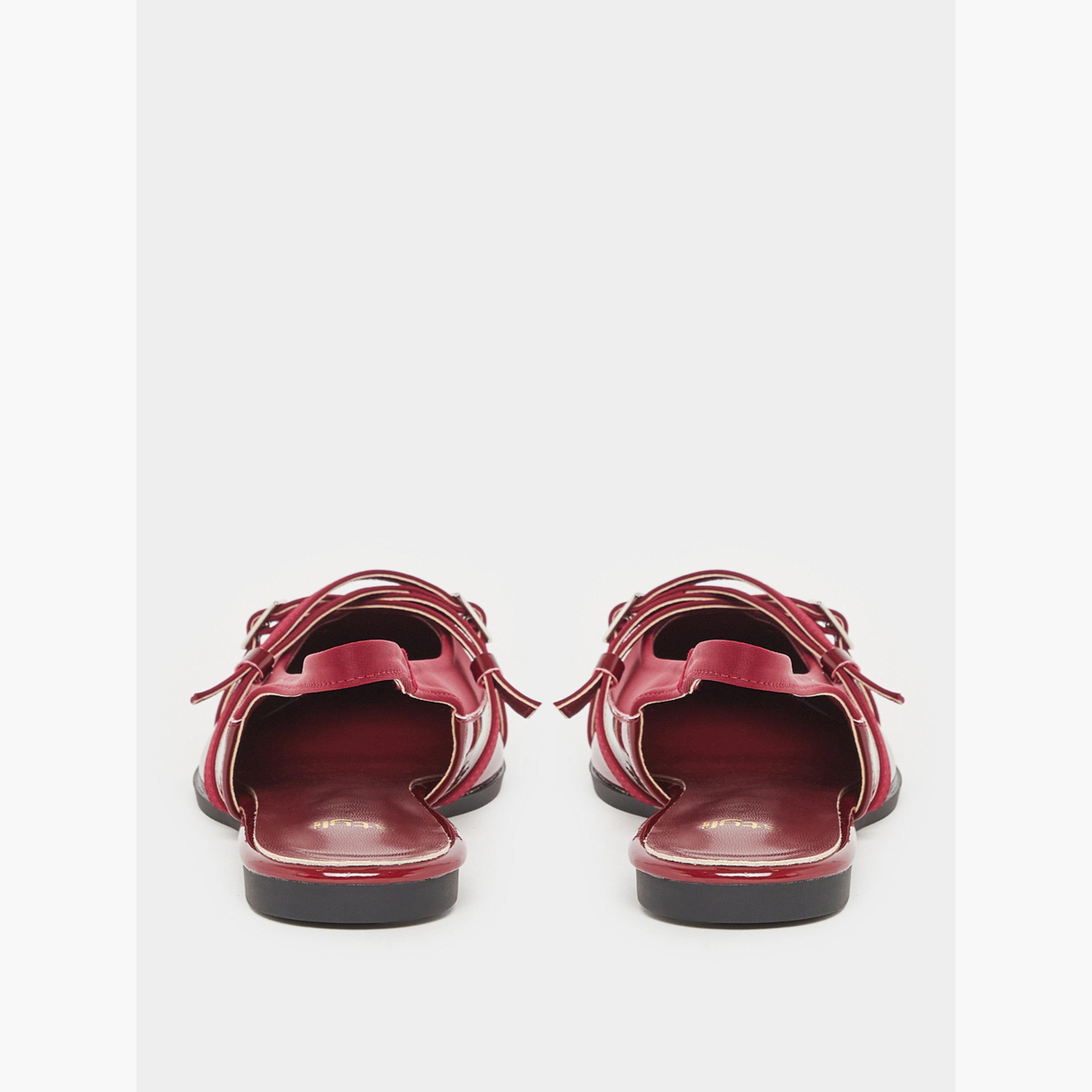 Styli Burgundy Pointed-Toe Slingback Flats-women-shoes-sandals-flats-image-5