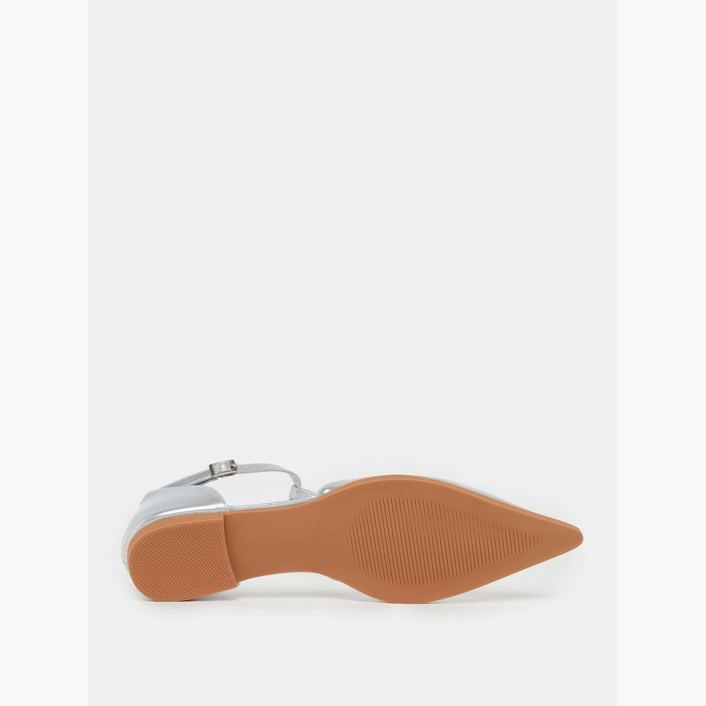 Styli Silver T-Strap Flats Shoes-women-shoes-flats-ballerinas-image-6