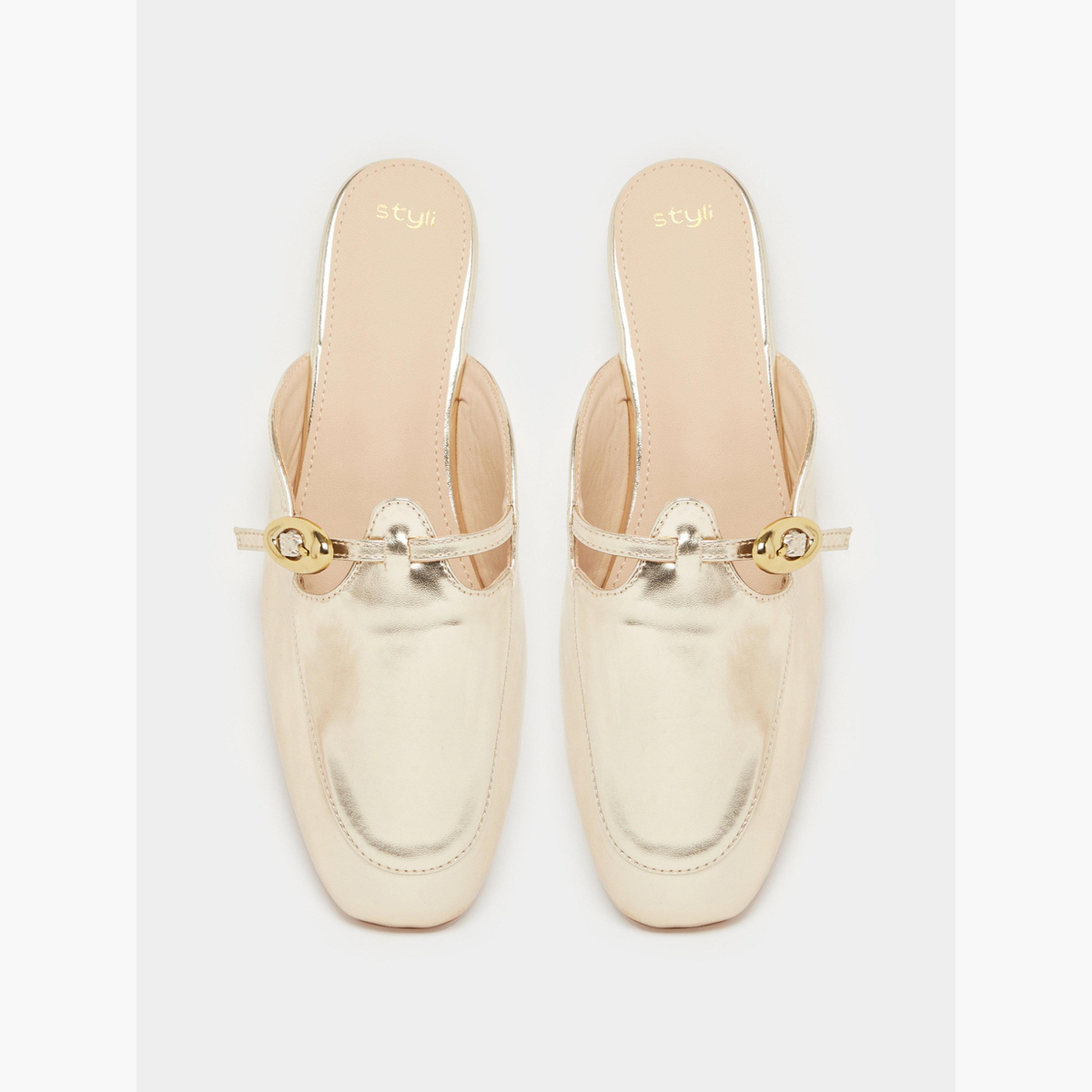 حذاء مول مسطح معدني-women-shoes-flats-mules-image-3