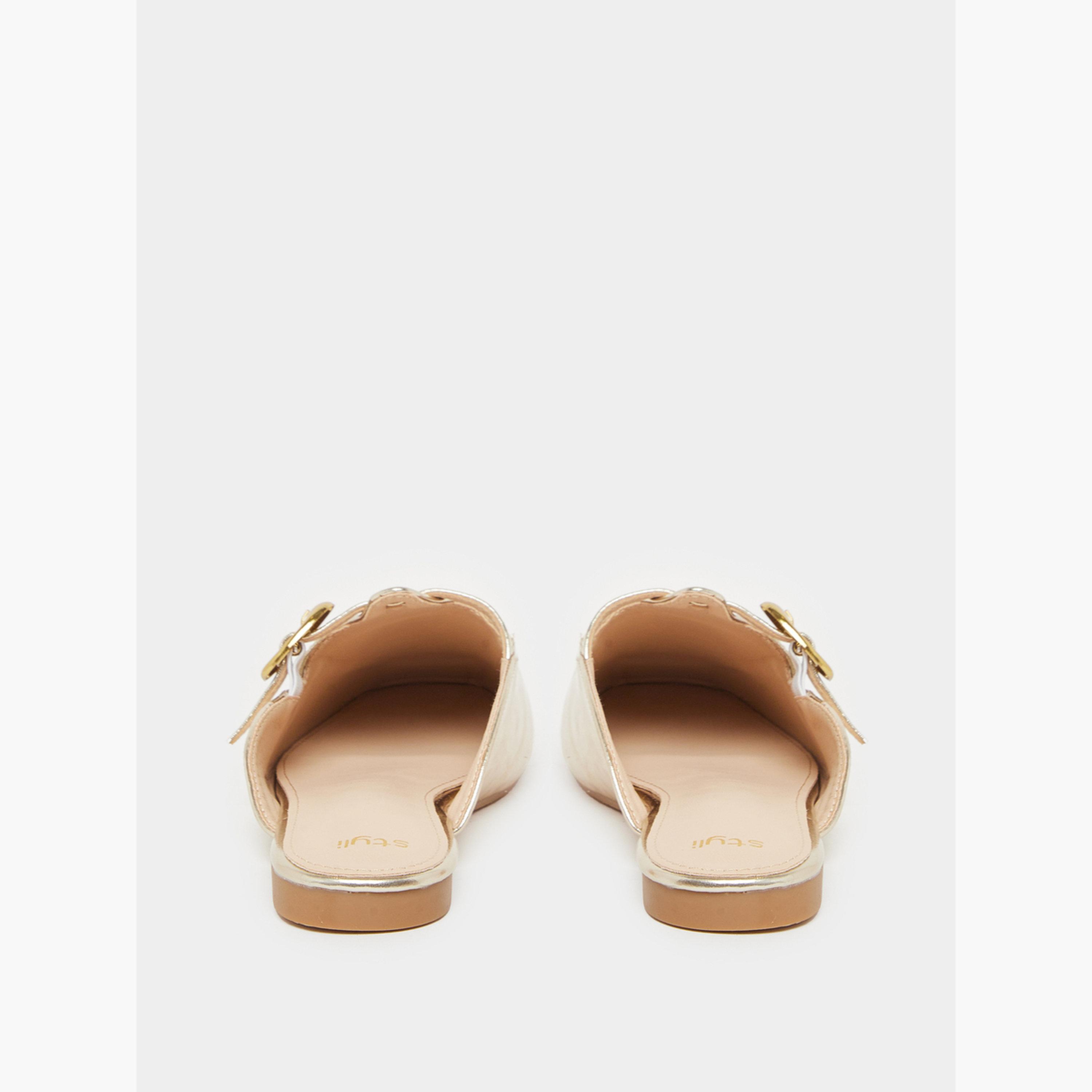 Styli Women Gold Metallic Flat Mules-women-shoes-flats-mules-image-5