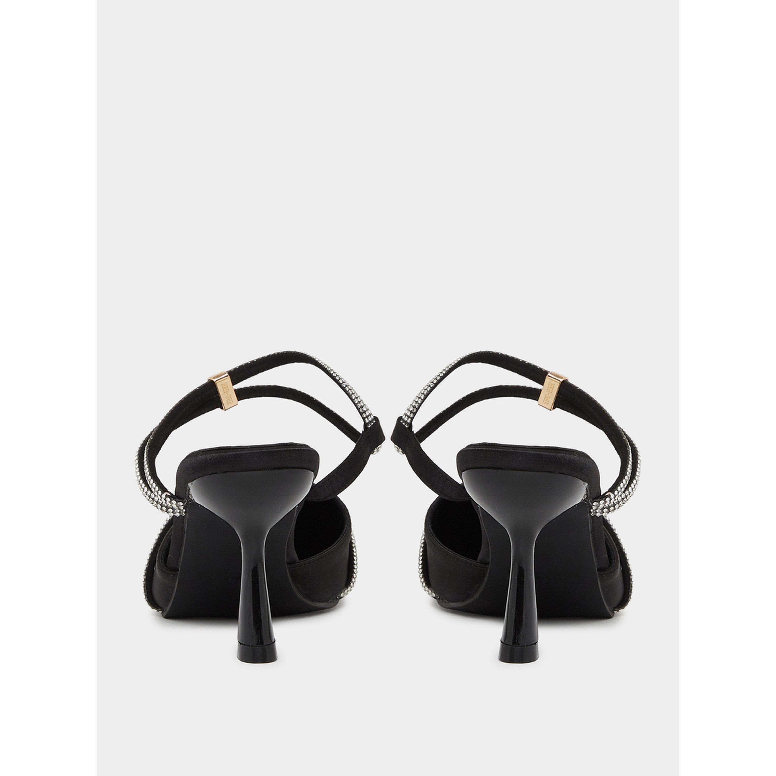Styli Black Embellished Satin Kitten Heels Shoes-women-shoes-heels-image-4