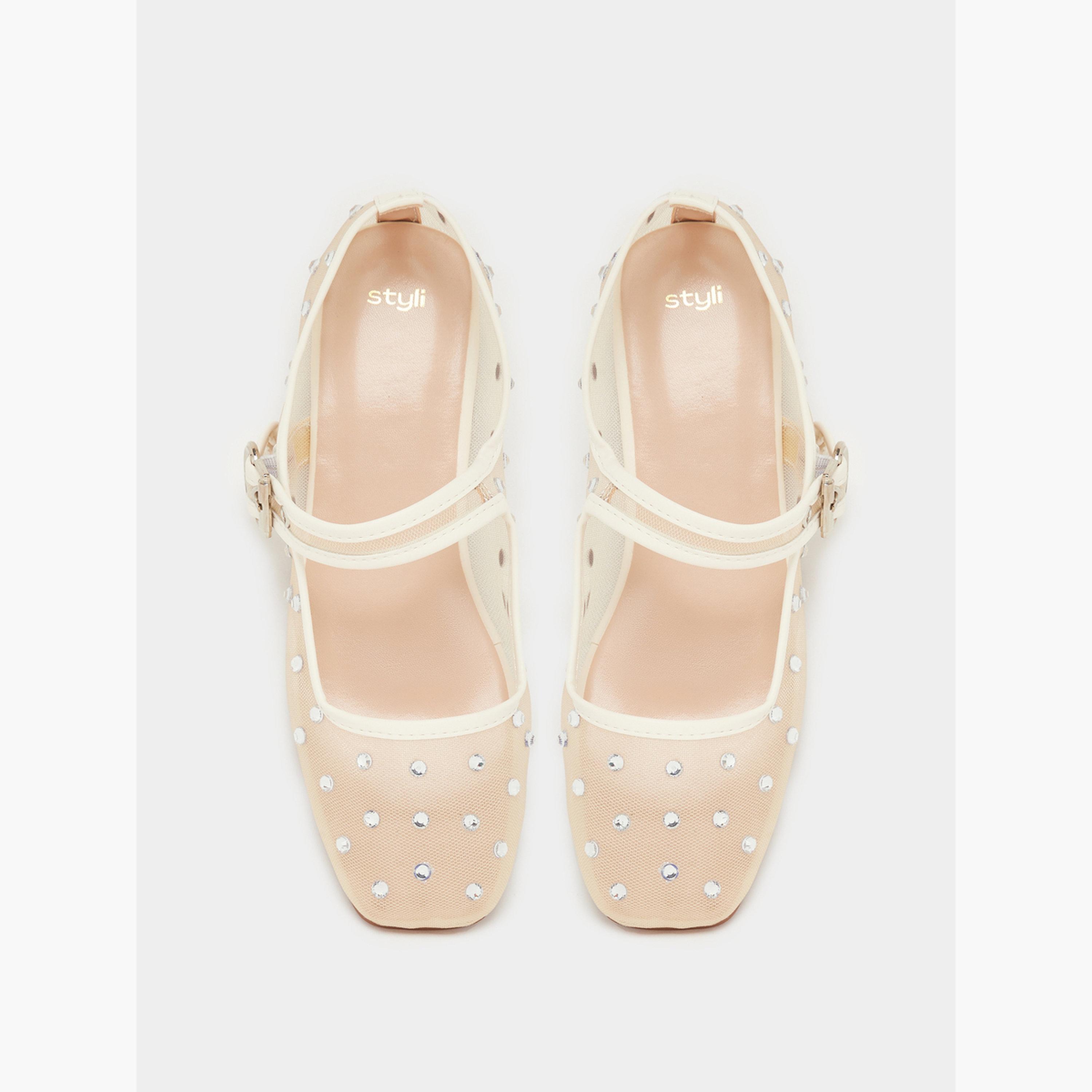 حذاء باليرينا مزين بطبعة نقاط بولكا-women-shoes-flats-loafers-image-5