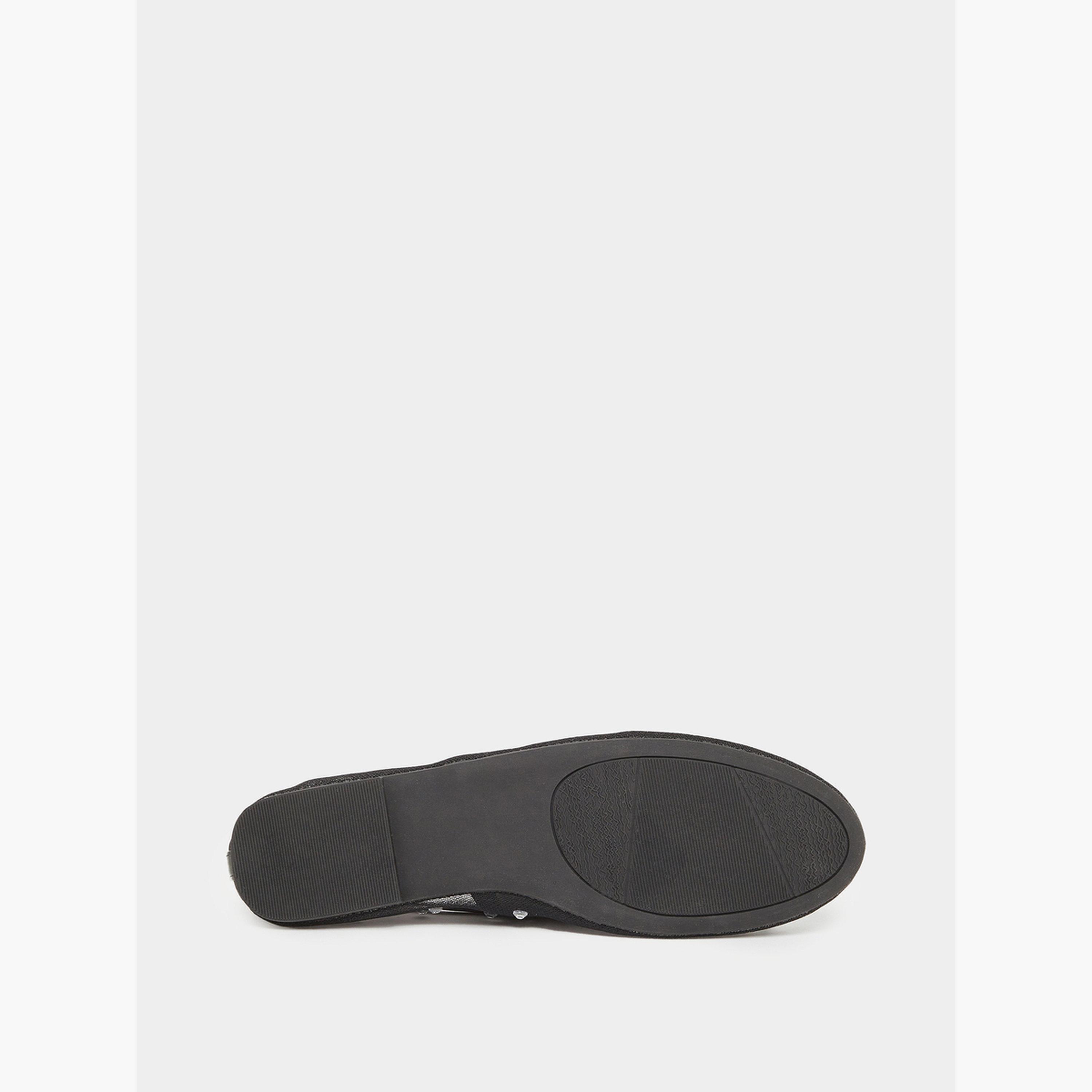 Styli Black Polka Dot Embellished Ballerina-women-shoes-flats-ballerinas-image-6