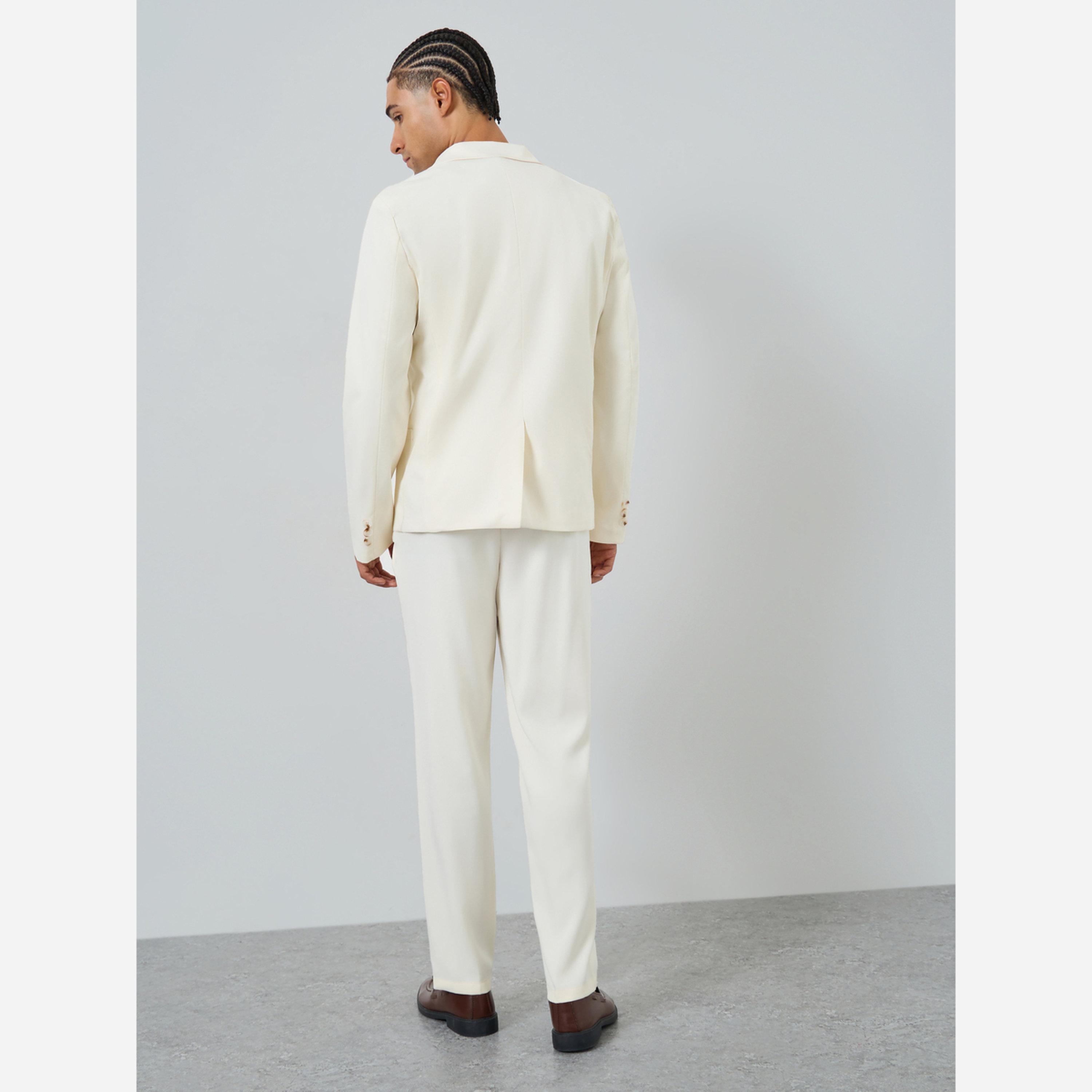 تيك تو - طقم رجالي بليزر وبنطال أزرار مزدوجة لون كريمي-men-clothing-coordsets-image-3