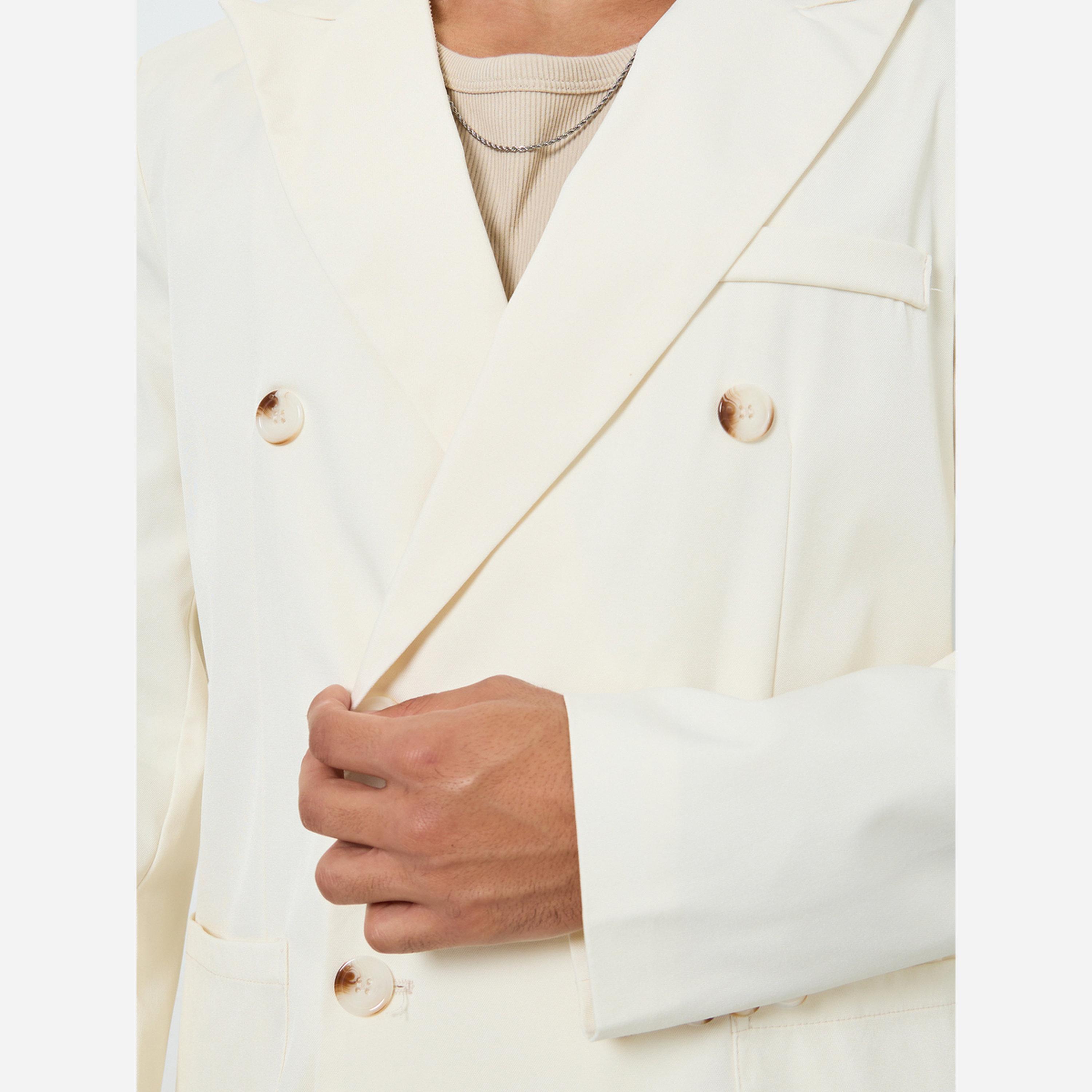 تيك تو - طقم رجالي بليزر وبنطال أزرار مزدوجة لون كريمي-men-clothing-coordsets-image-5