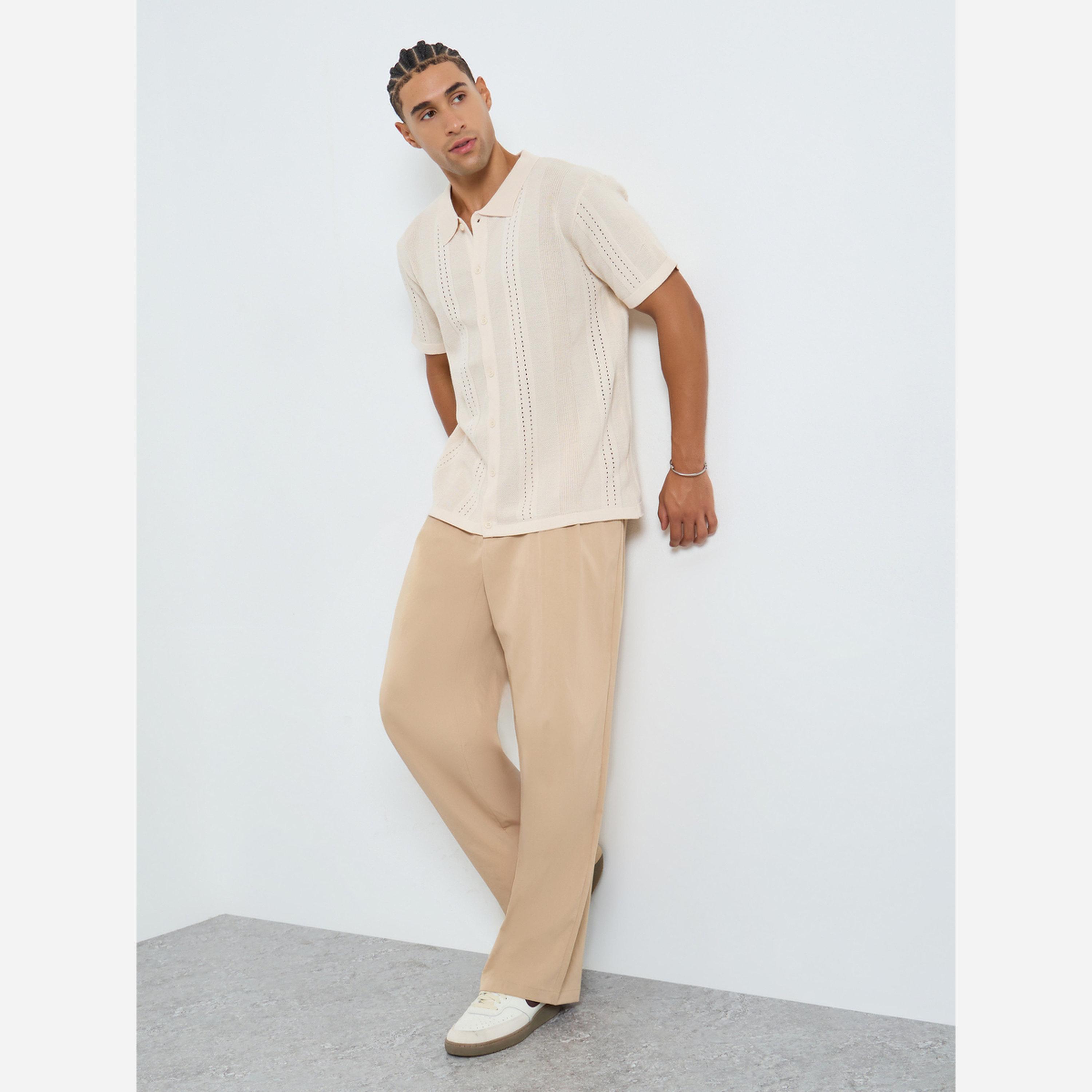 Take Two Men Beige Solid Straight Leg Pants-men-clothing-bottoms-trousersandchinos-trousers-image-2