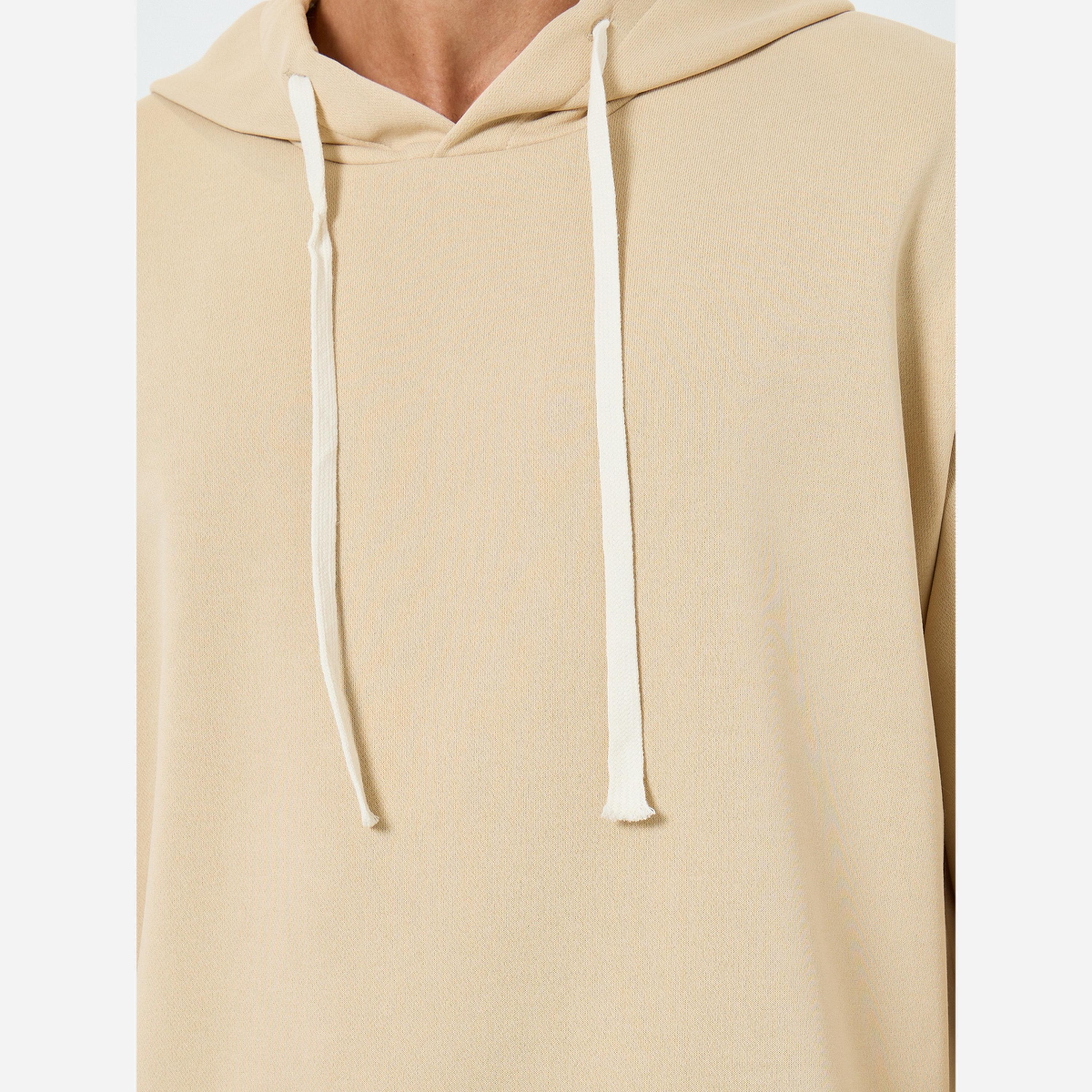 تيك تو - طقم رجالي هودي وبنطال رياضي لون بيج-men-clothing-coordsets-image-5