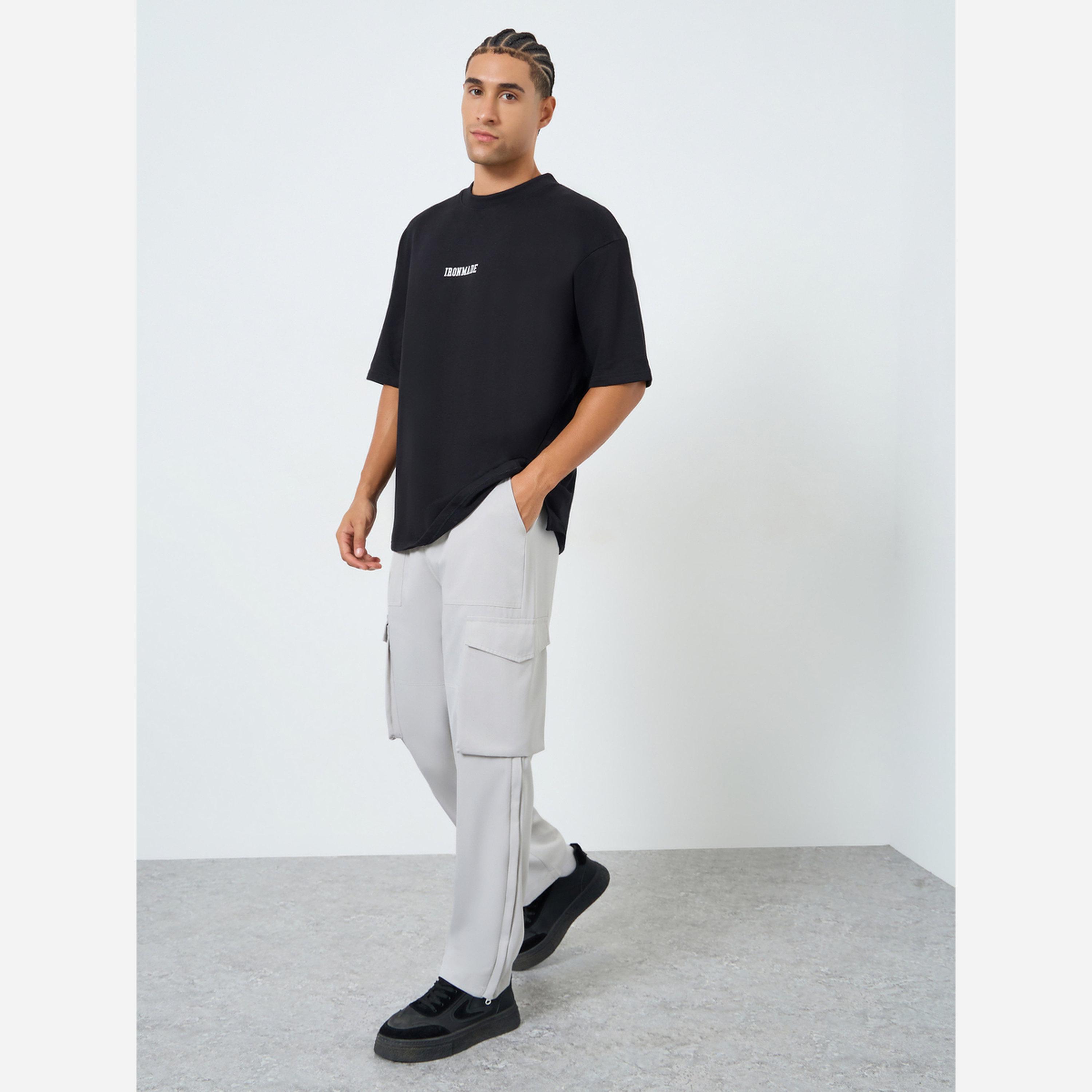تيك تو - بنطال رجالي سادة جيوب وقصة مستقيمة-men-clothing-bottoms-trousersandchinos-trousers-image-2