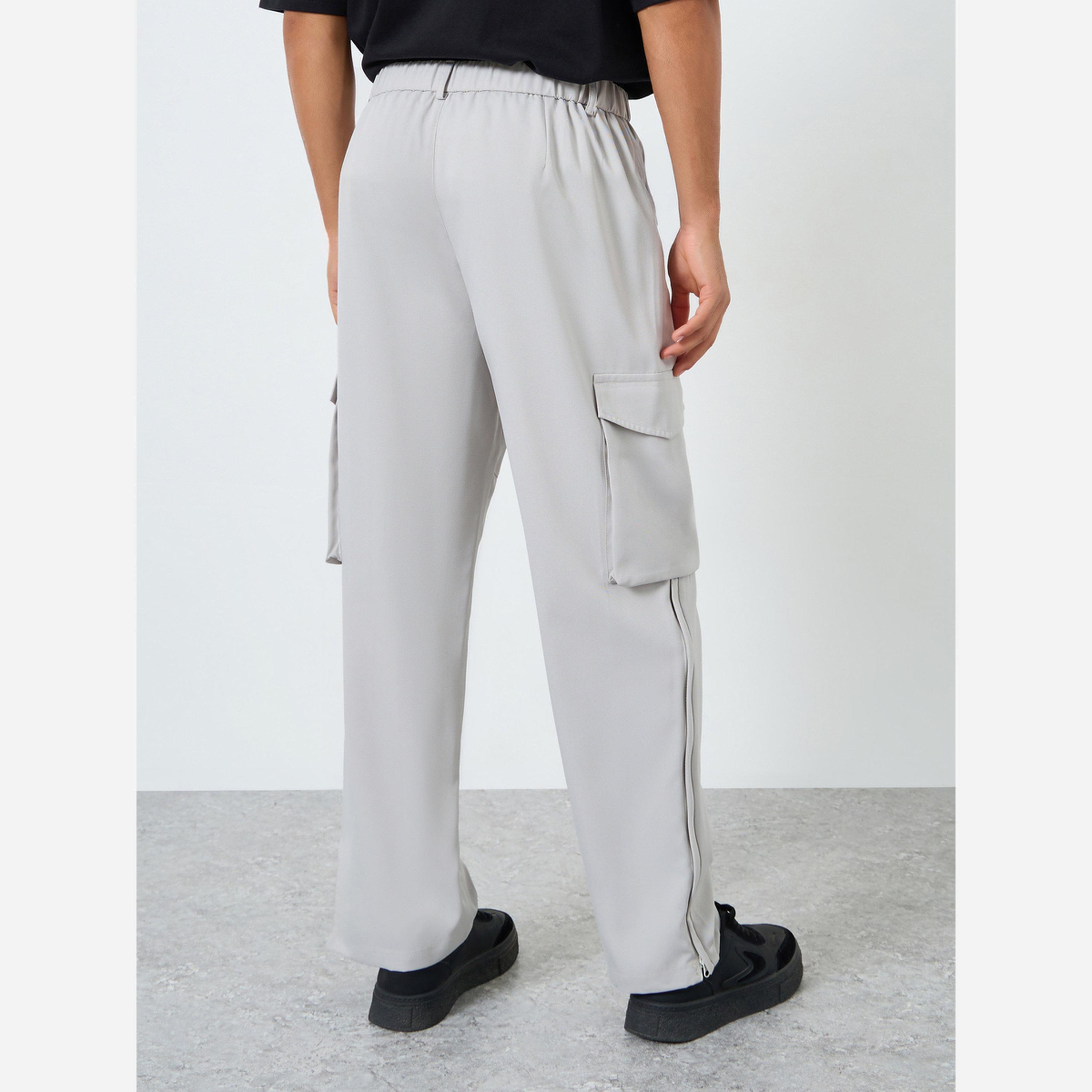 تيك تو - بنطال رجالي سادة جيوب وقصة مستقيمة-men-clothing-bottoms-trousersandchinos-trousers-image-5