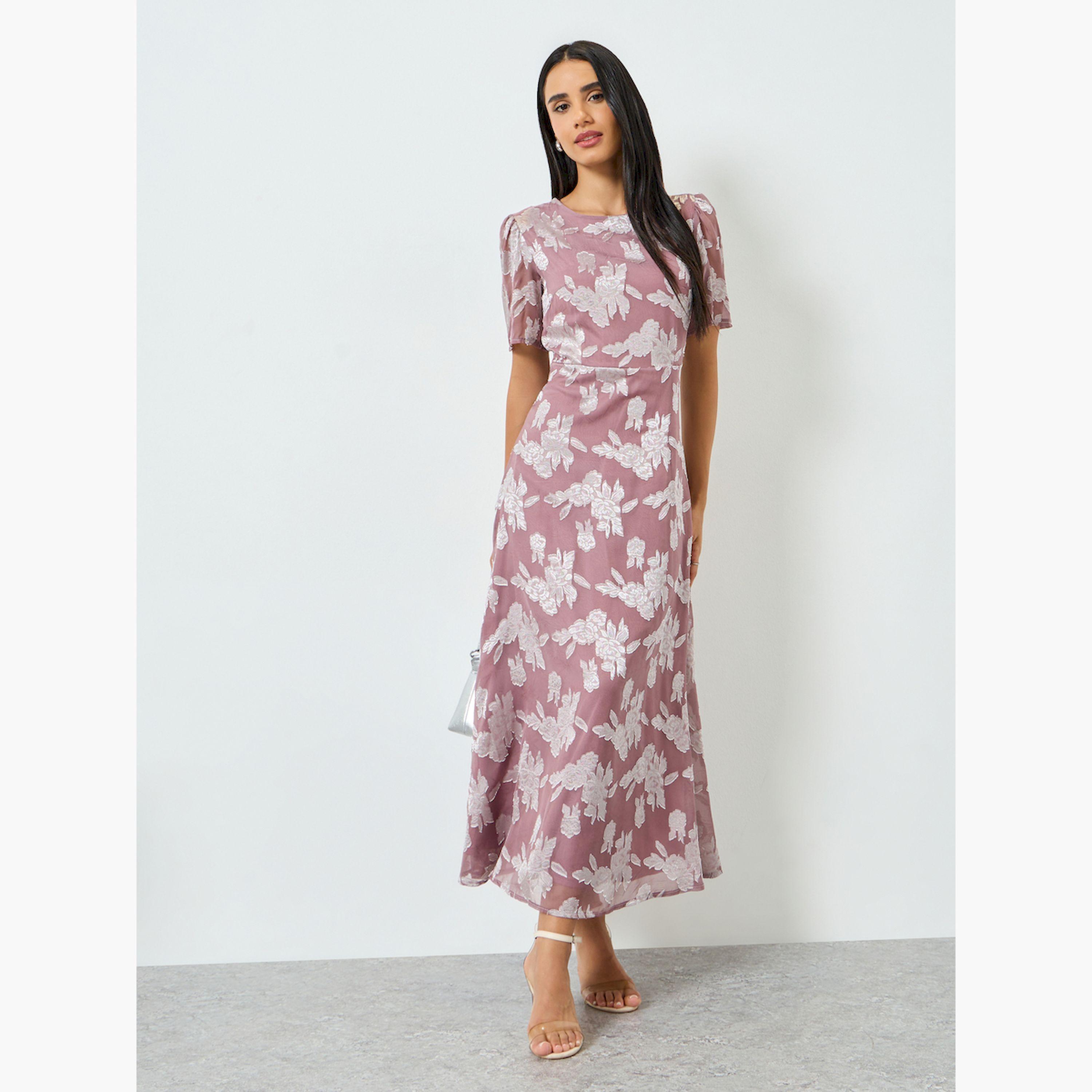 Styli Lilac Floral Print A-Line Maxi Dress-women-clothing-dresses-image-2