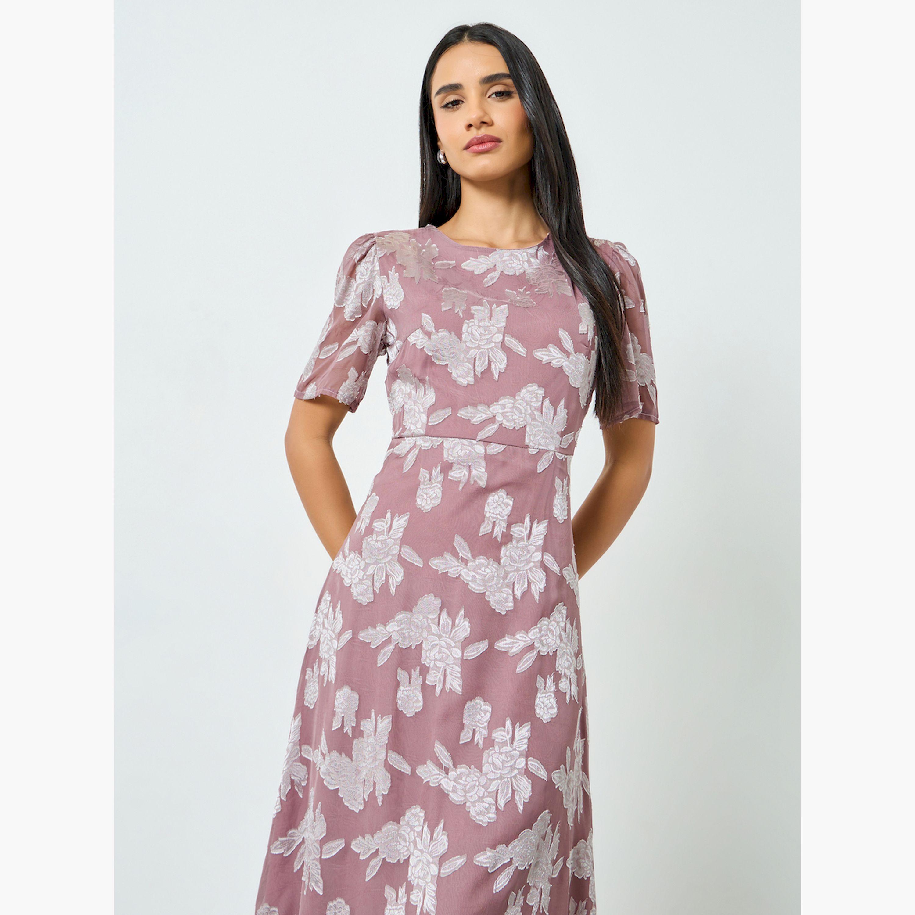 Styli Lilac Floral Print A-Line Maxi Dress-women-clothing-dresses-image-3