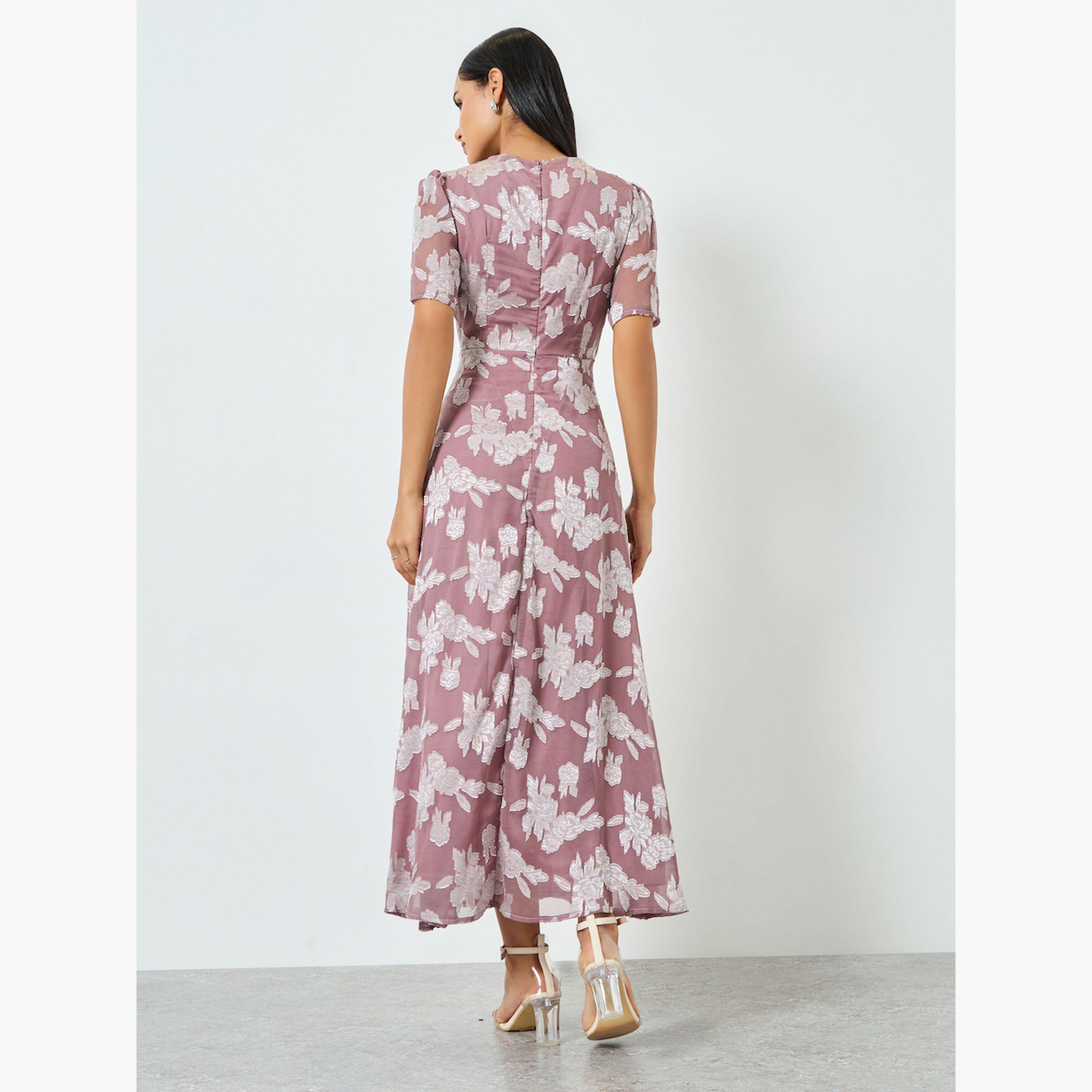 Styli Lilac Floral Print A-Line Maxi Dress-women-clothing-dresses-image-5
