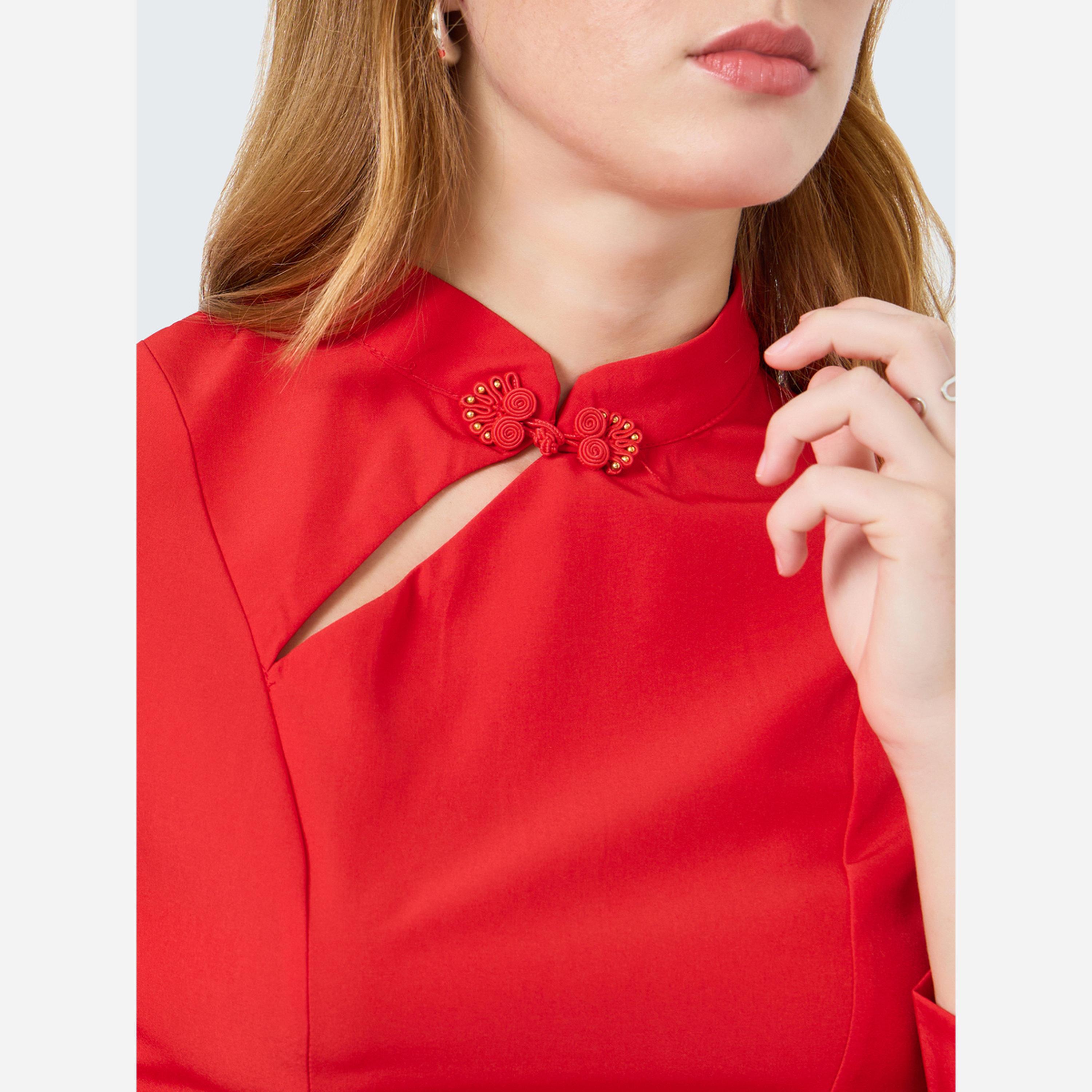 Take Two Women Red Long Sleeve Fitted Top-women-clothing-shirtsandblouses-blouses-image-4