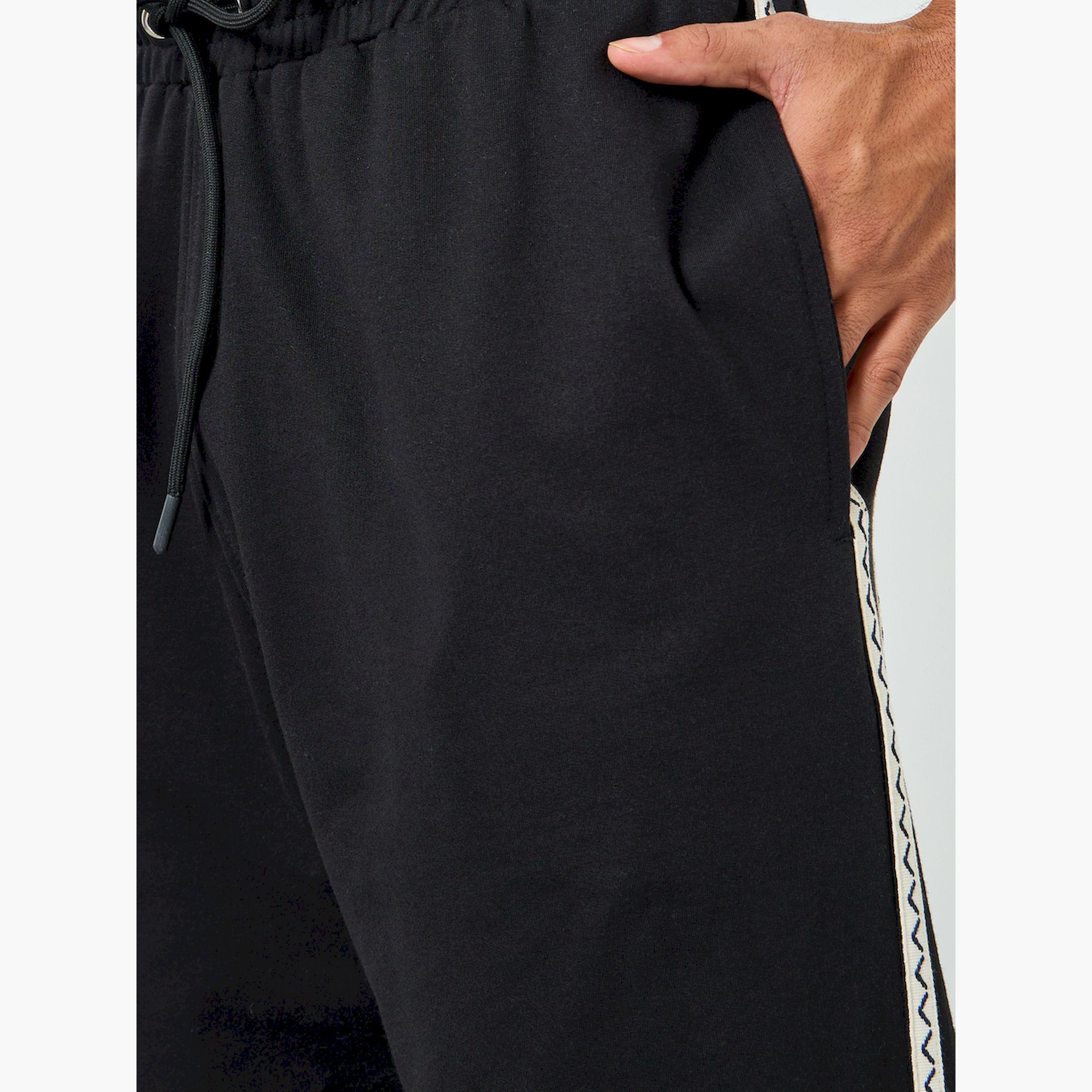 Styli Black Oversized Zig Zag Side Tape Joggers-men-clothing-bottoms-joggers-image-3