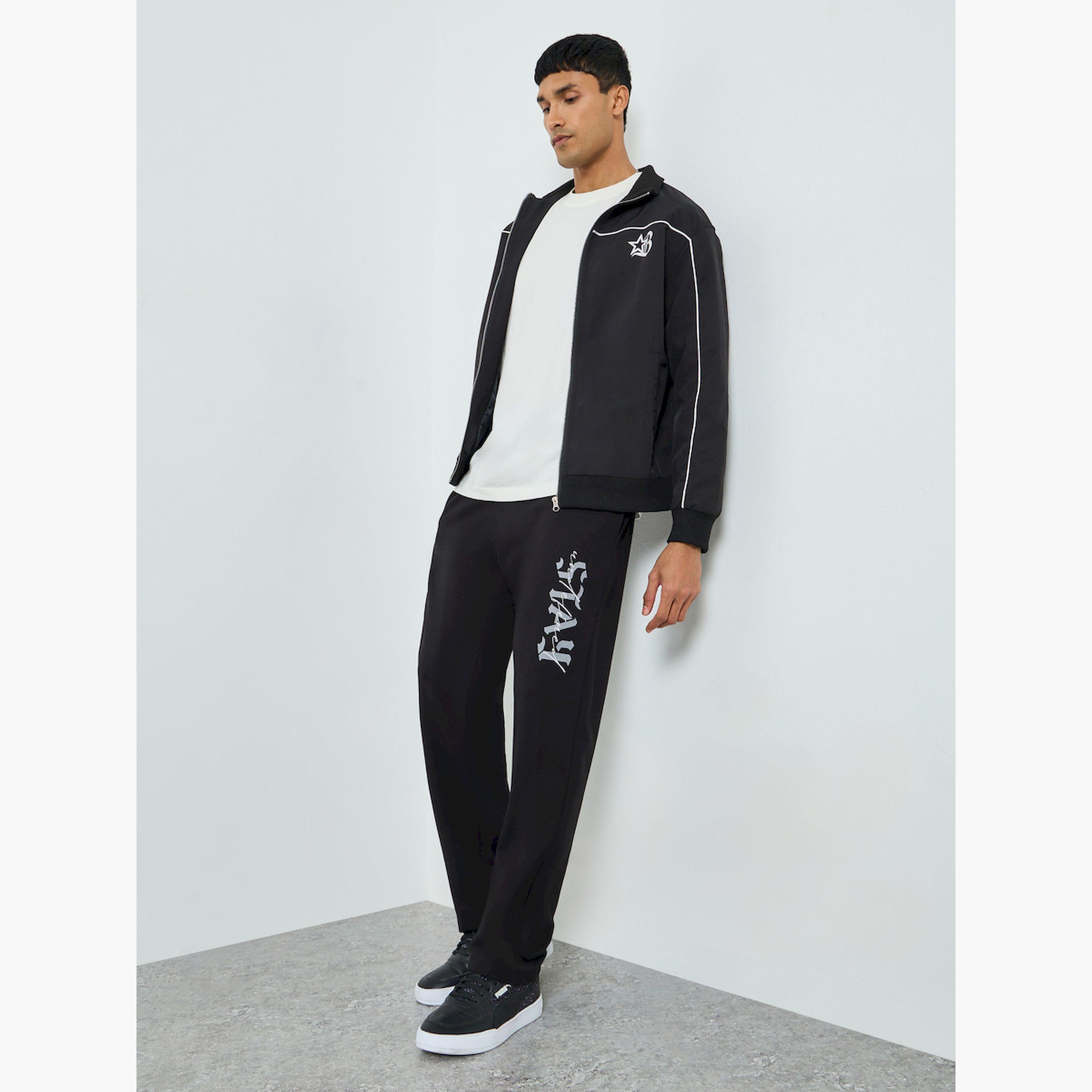 Styli Men Black Graphic Print Relaxed Joggers-men-clothing-bottoms-joggers-image-2
