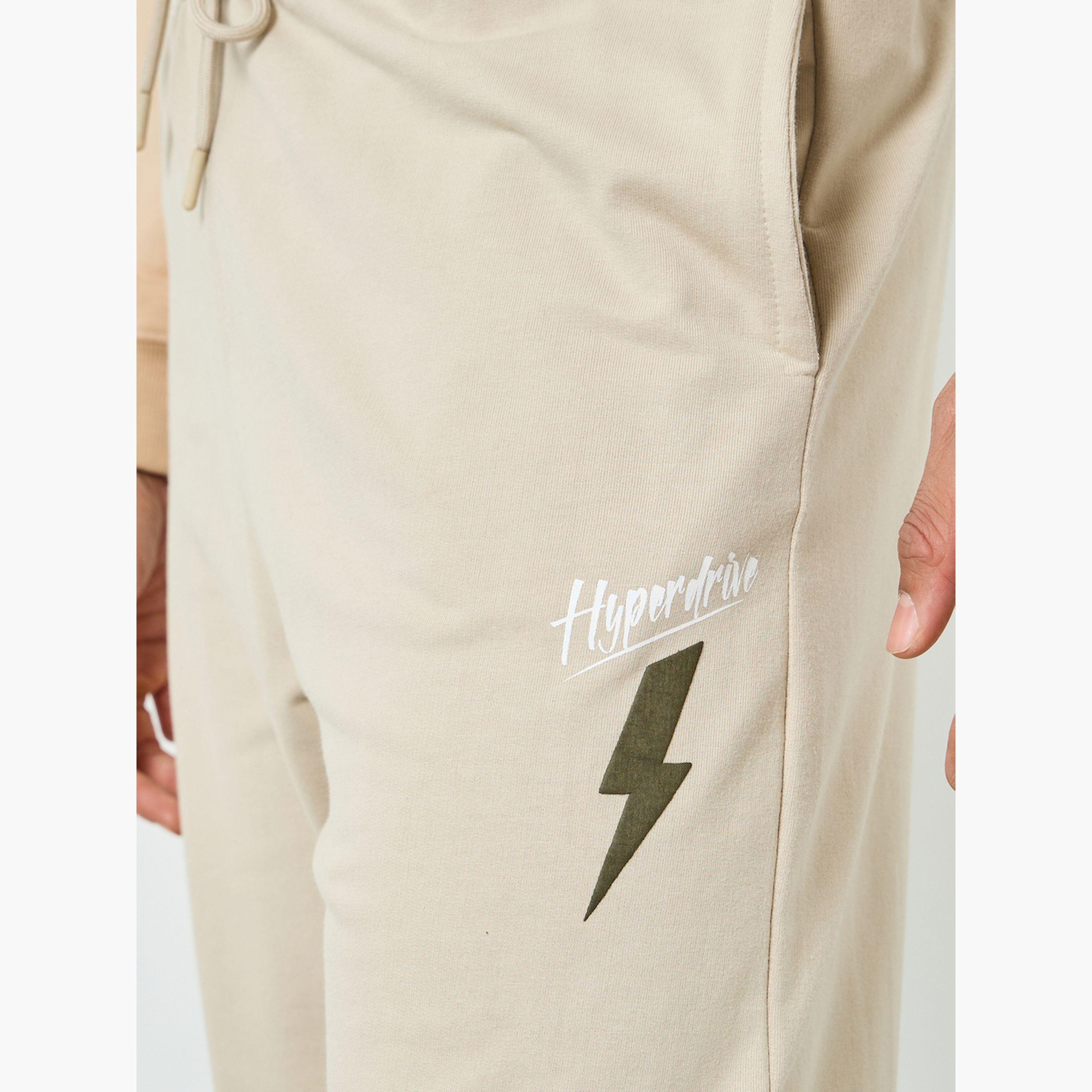 جوغر رجالي بيج بنمط كتل الألوان وبرباط-men-clothing-bottoms-joggers-image-3