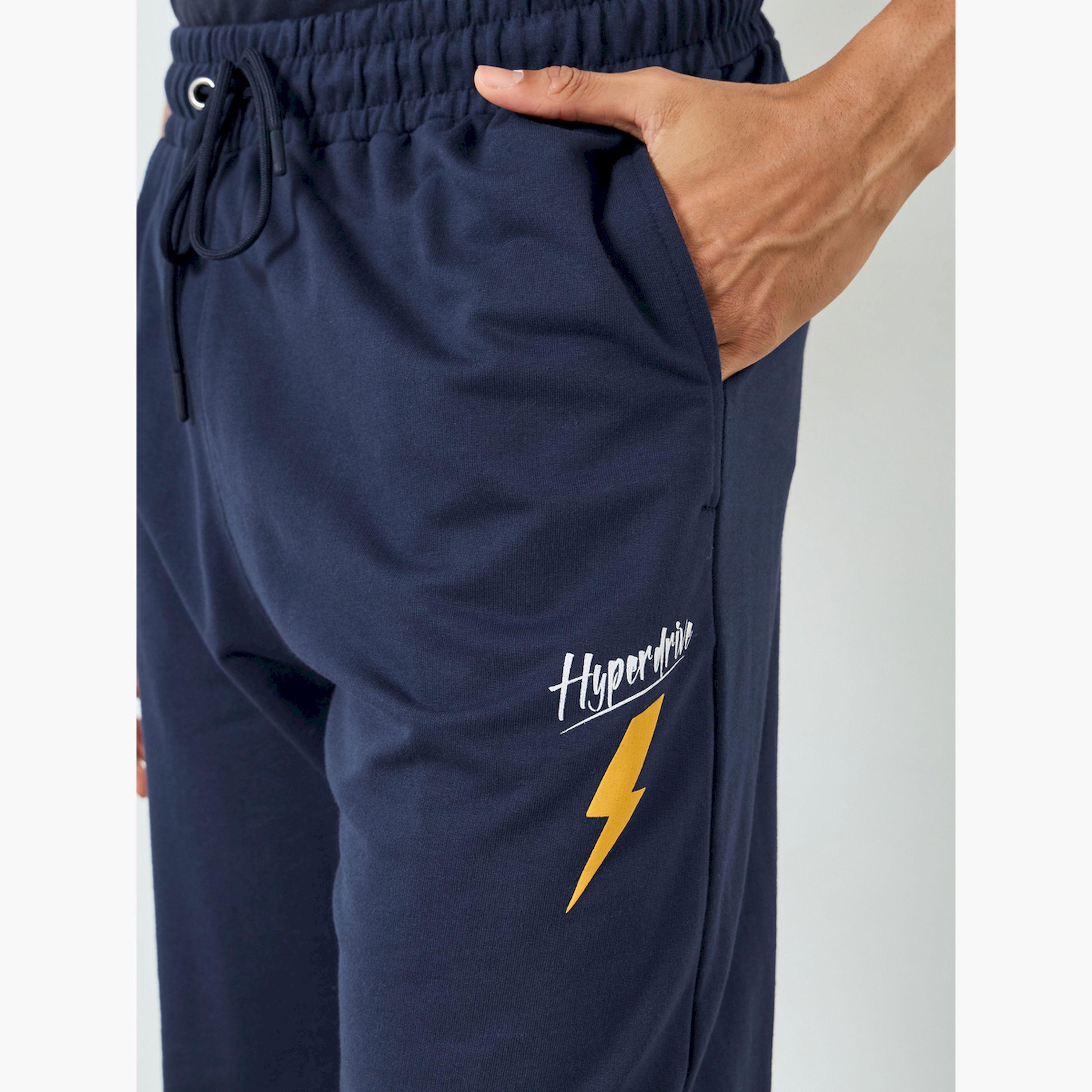 Styli Men Navy Color Block Joggers with Drawstring-men-clothing-bottoms-joggers-image-3