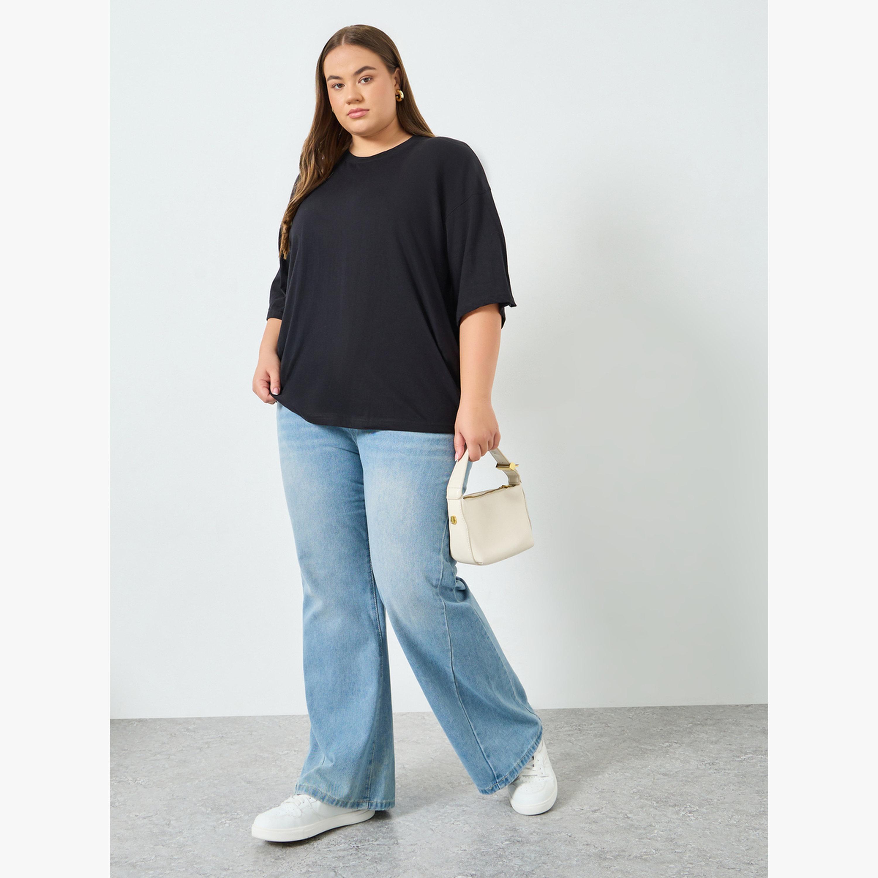 Styli Plus Size Black Oversized T-Shirt-women-clothing-tshirts-image-2