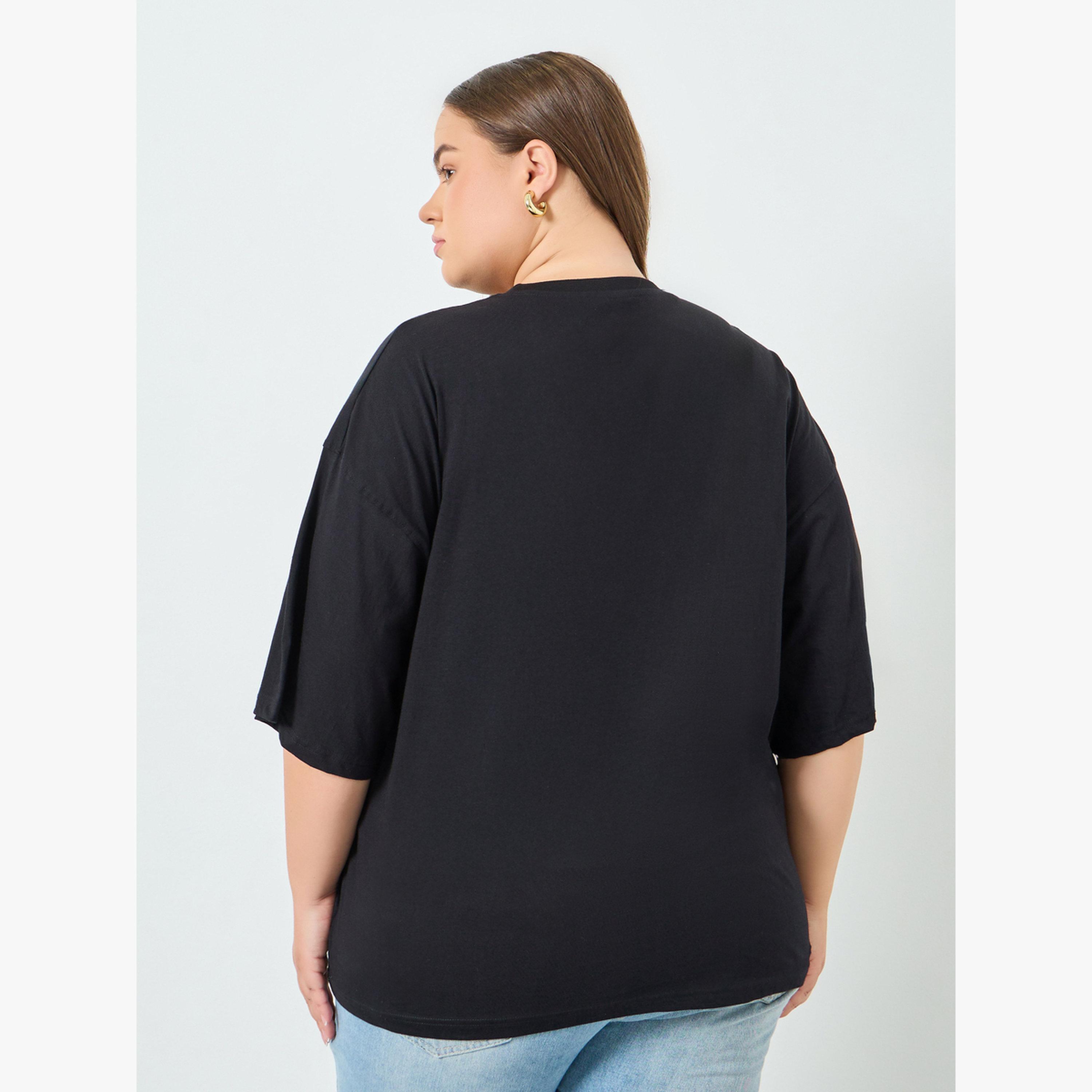 Styli Plus Size Black Oversized T-Shirt-women-clothing-tshirts-image-3