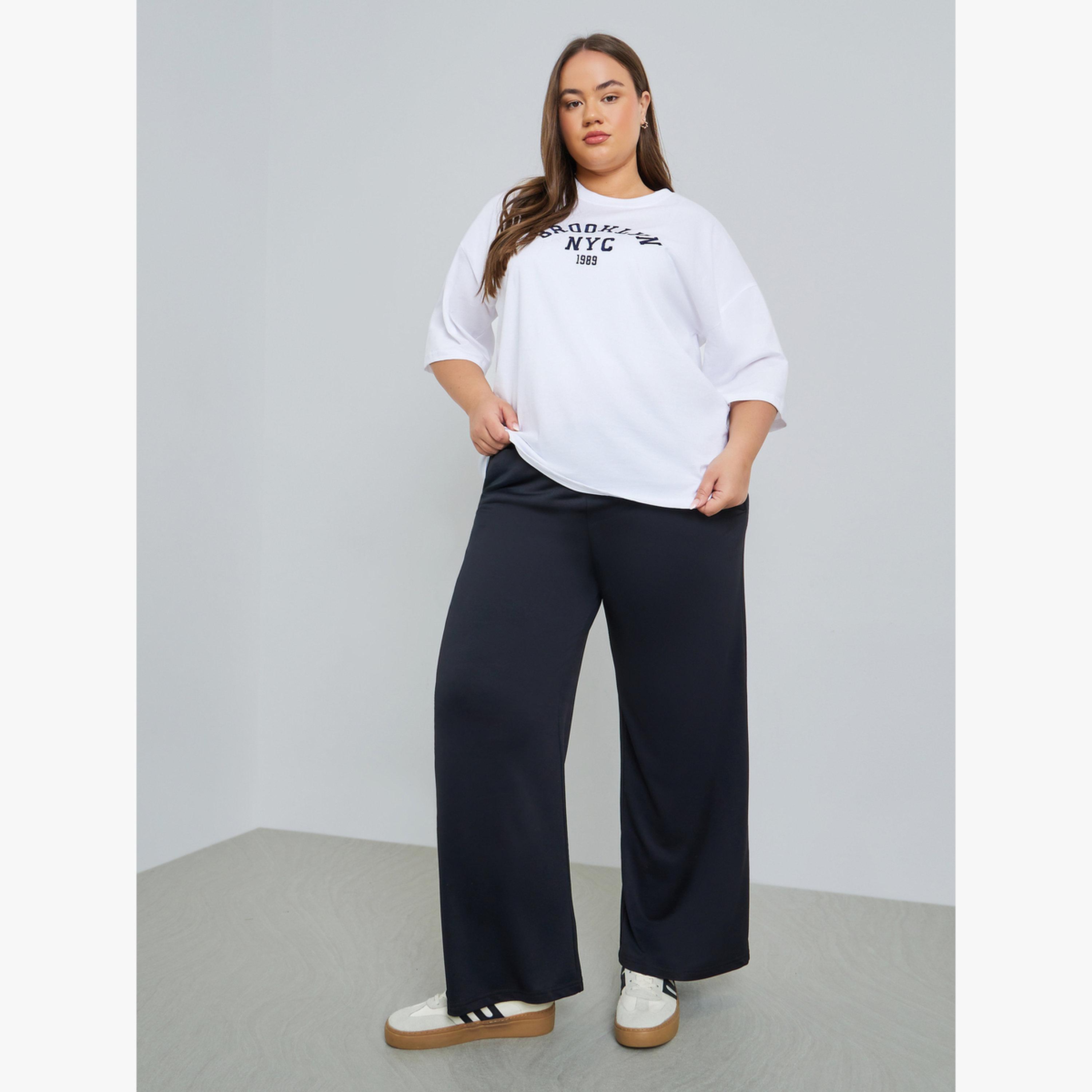 Styli Plus Size Black Wide Leg Joggers-women-clothing-bottoms-joggers-image-2