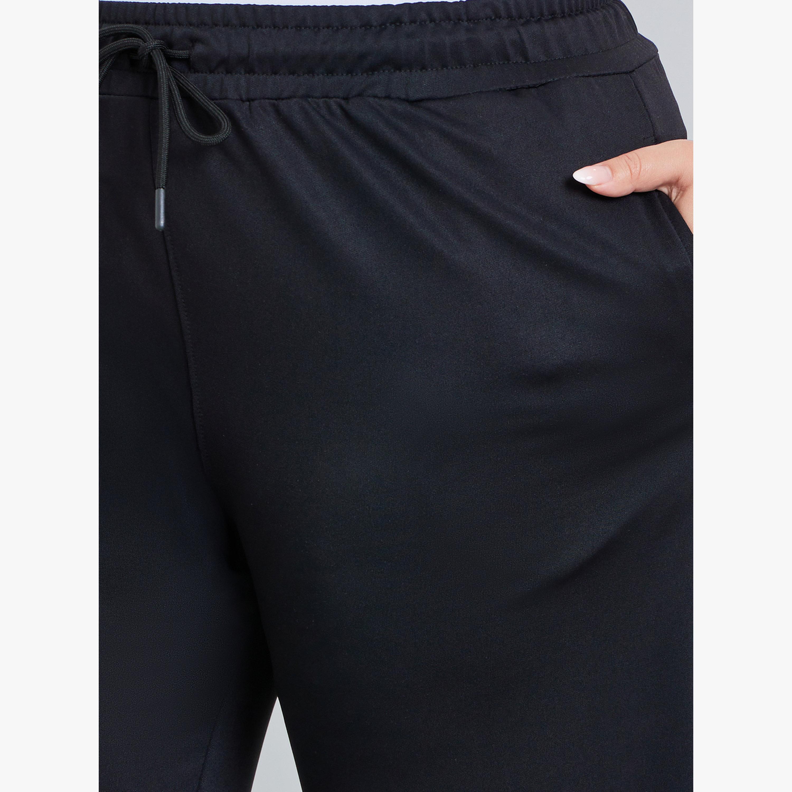 جوغر بأرجل واسعة مقاس كبير أسود-women-clothing-bottoms-joggers-image-3