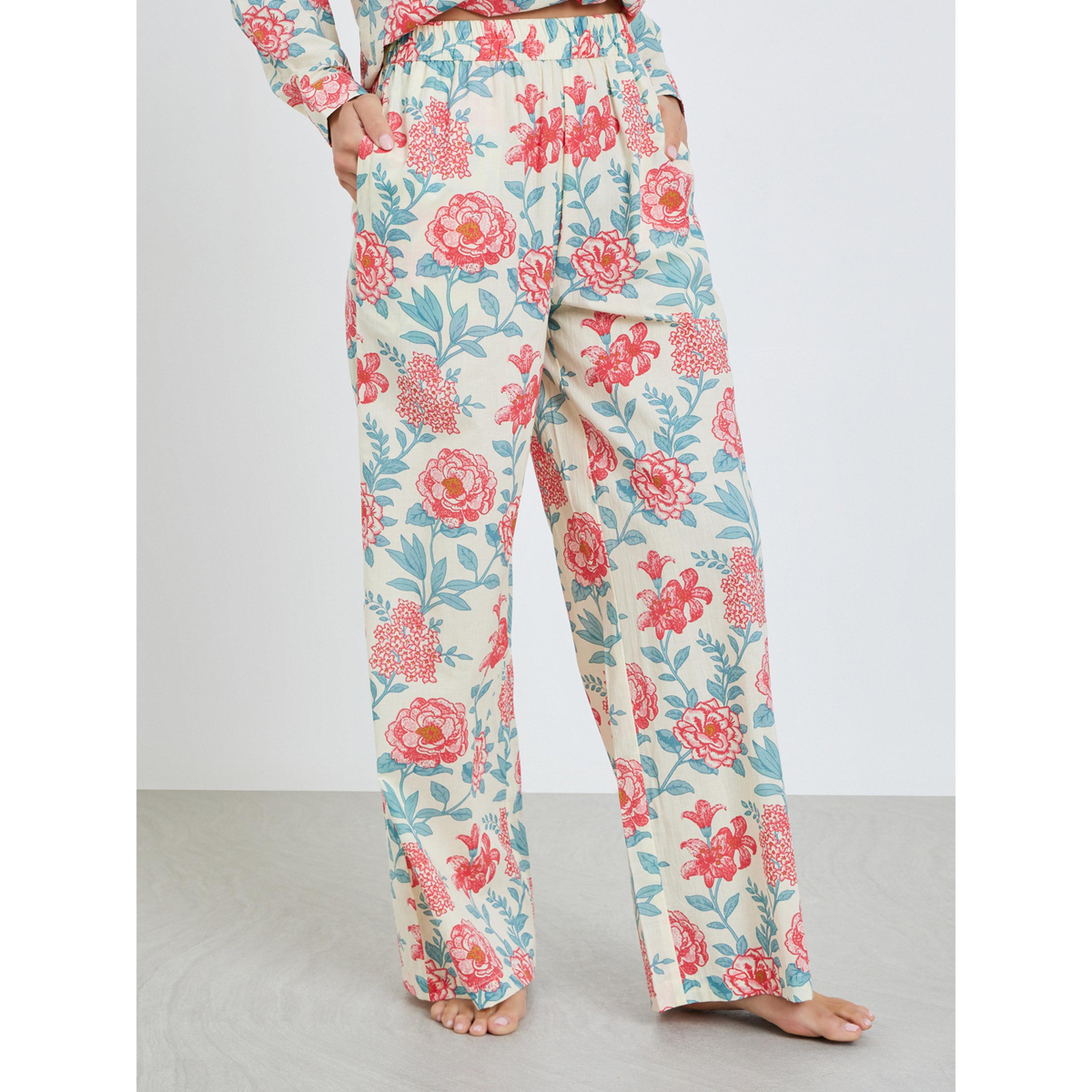 Styli Floral Buttoned Cotton Shirt and Wide Leg Pyjama Set-women-clothing-nightwear-pyjamas-longsets-image-4