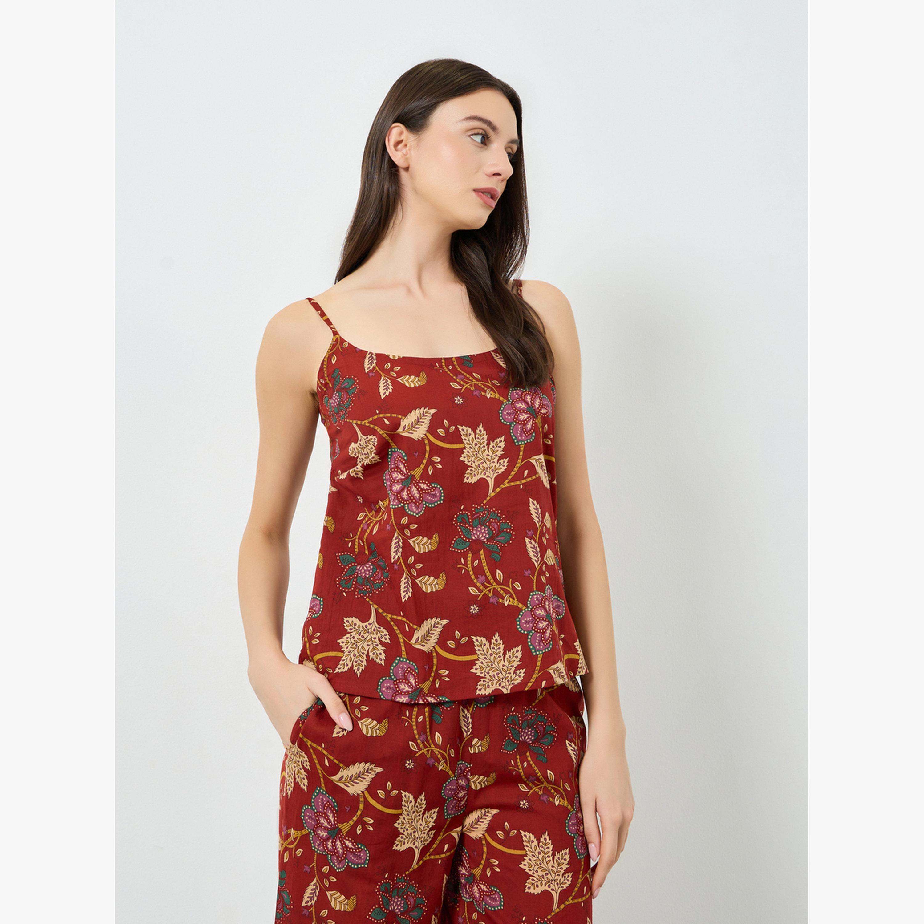 Styli Pack of 3 - Cotton Floral Cami, Pants and Robe Set-women-clothing-nightwear-pyjamas-longsets-image-5