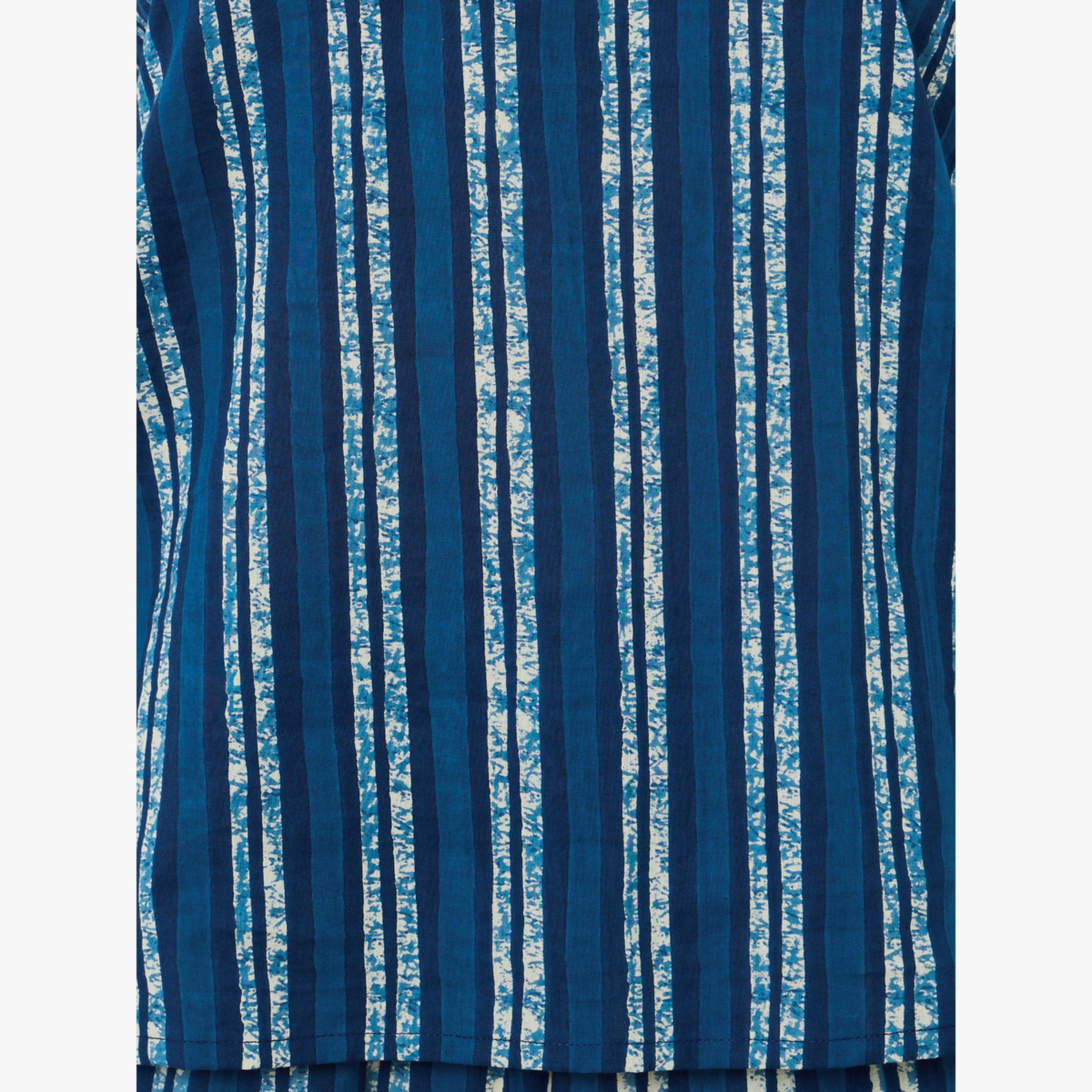 مجموعة من 3 روب وبنطال مع بلوزة كامي بطبعة مخططة-women-clothing-nightwear-pyjamas-longsets-image-6