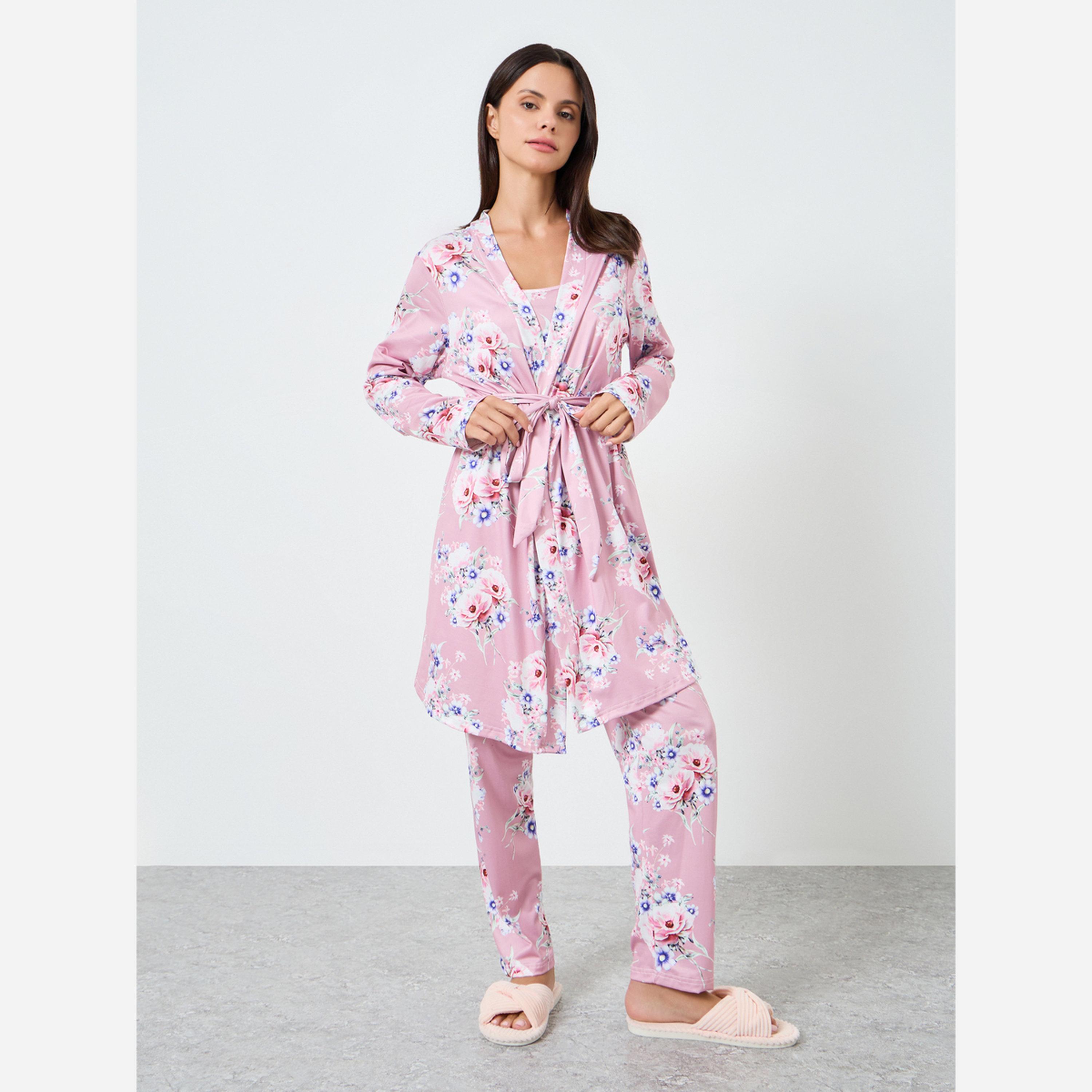 Styli 3 PACK PLACEMENT FLORAL PRINT CAMI ROBE & PJ LONG SET-women-clothing-nightwear-pyjamas-longsets-image-3