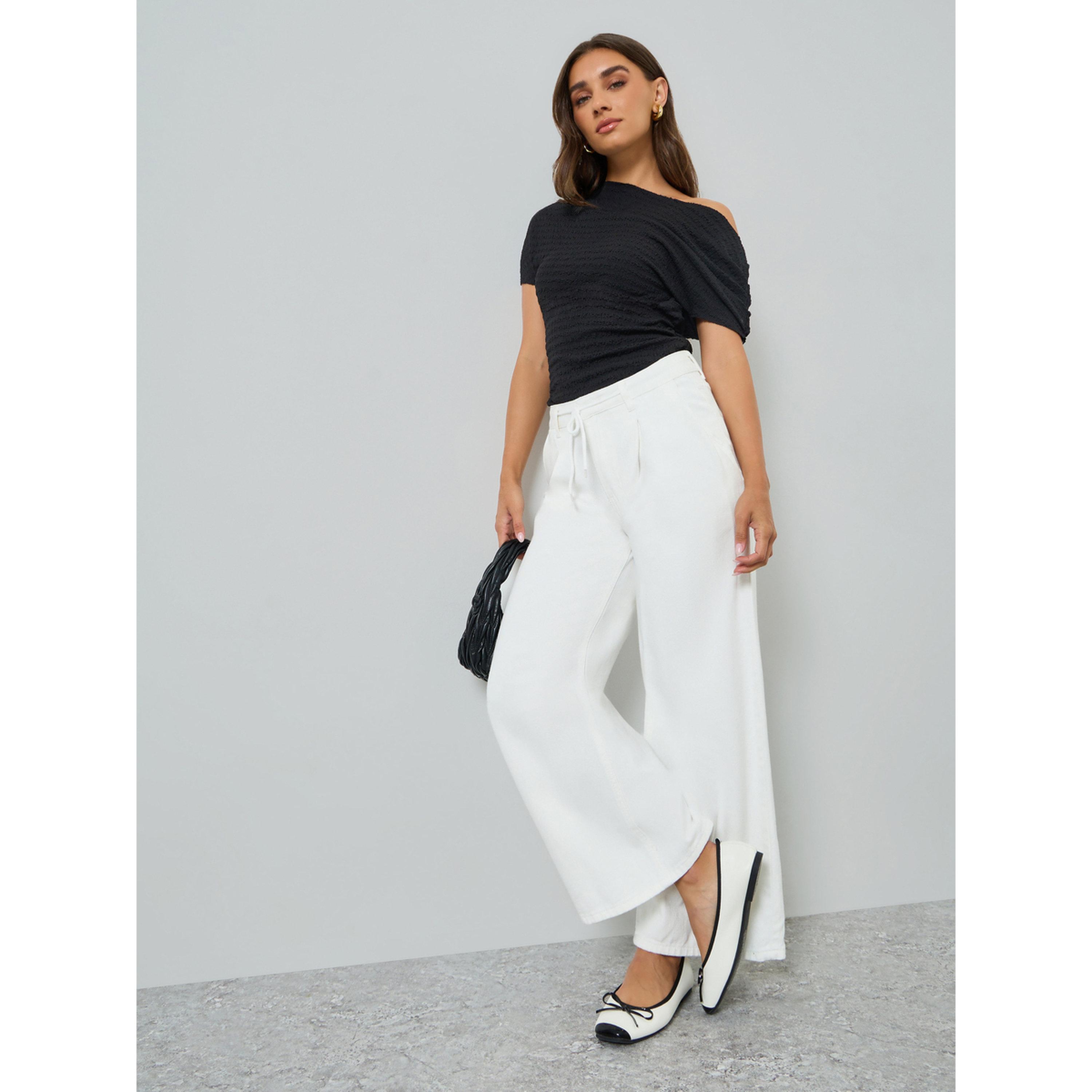 بنطال بأرجل واسعة لون أوف وايت-women-clothing-bottoms-trousers-image-2