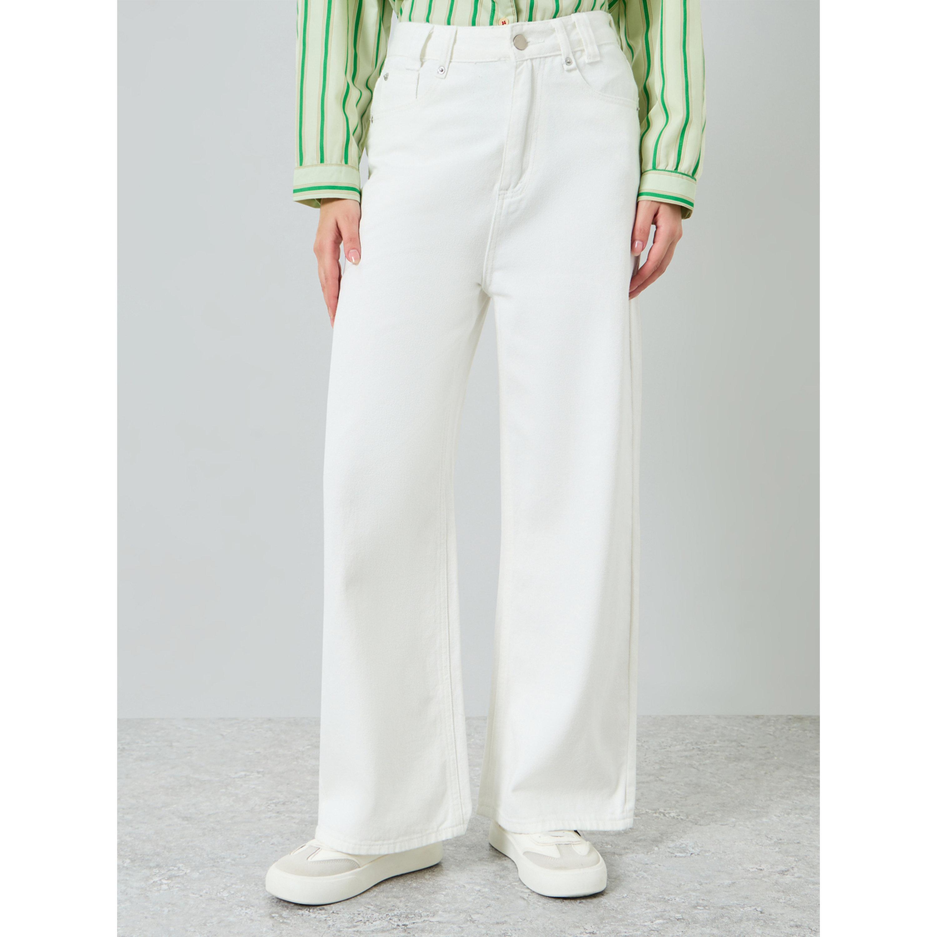 Styli Women Off White Wide Leg Jeans-women-clothing-bottoms-jeans-image-1