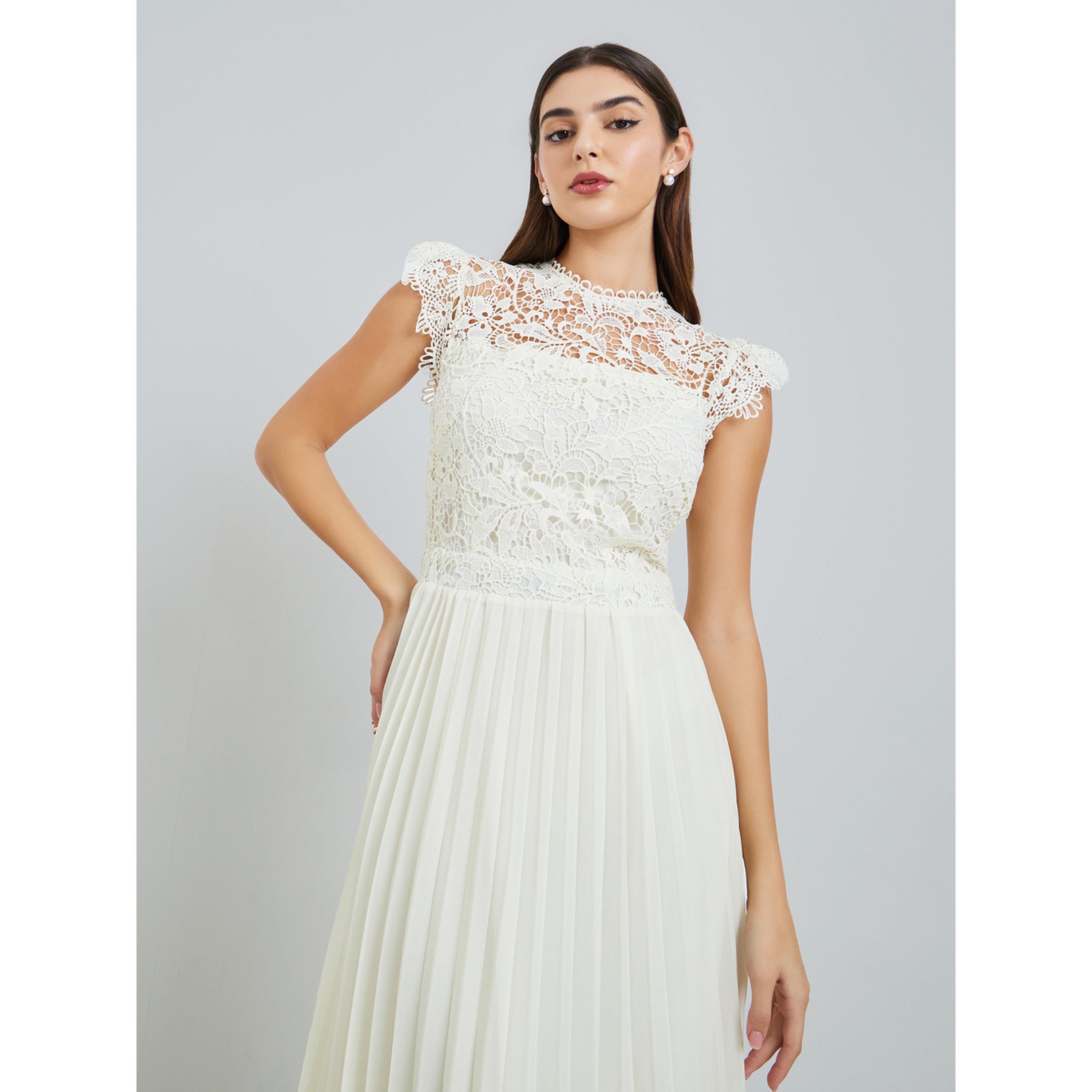 فستان ميدي بلا أكمام بتفاصيل دانتيل وكسرات-women-clothing-dresses-image-2