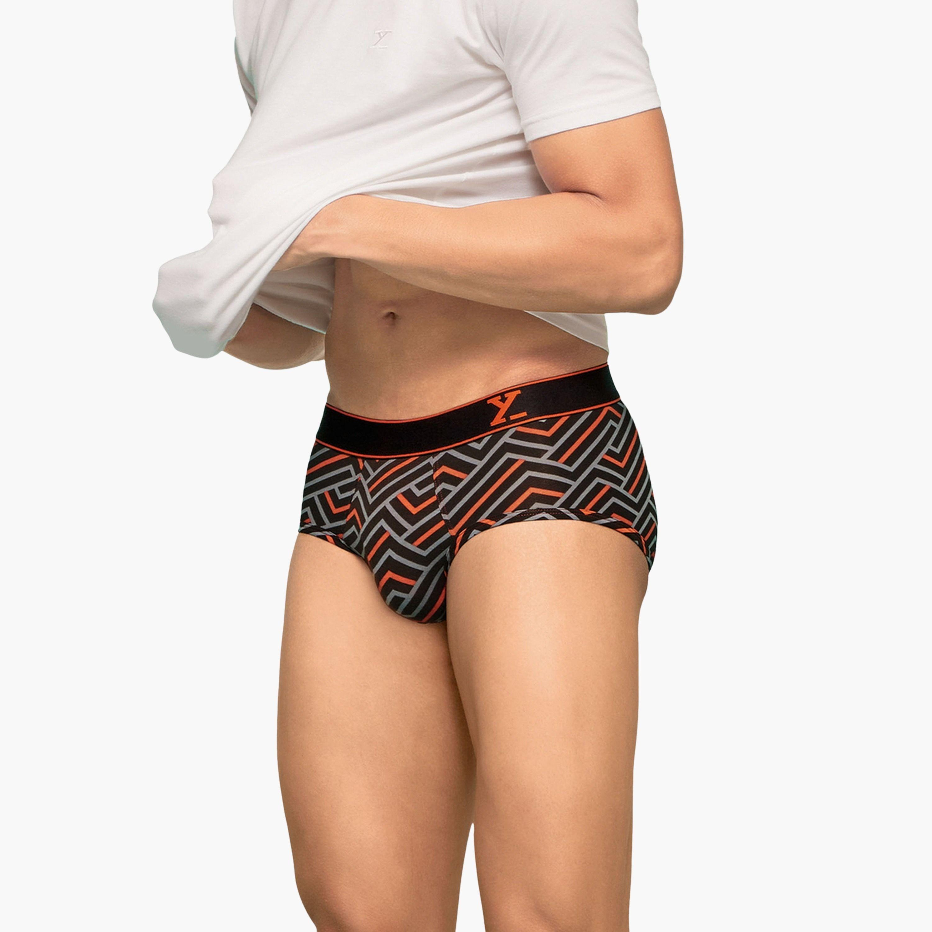 اكس واي اكس اكس - سروال داخلي رجالي مخططة قطن بتقنية بارالاكس-men-clothing-innerwear-underwear-image-4