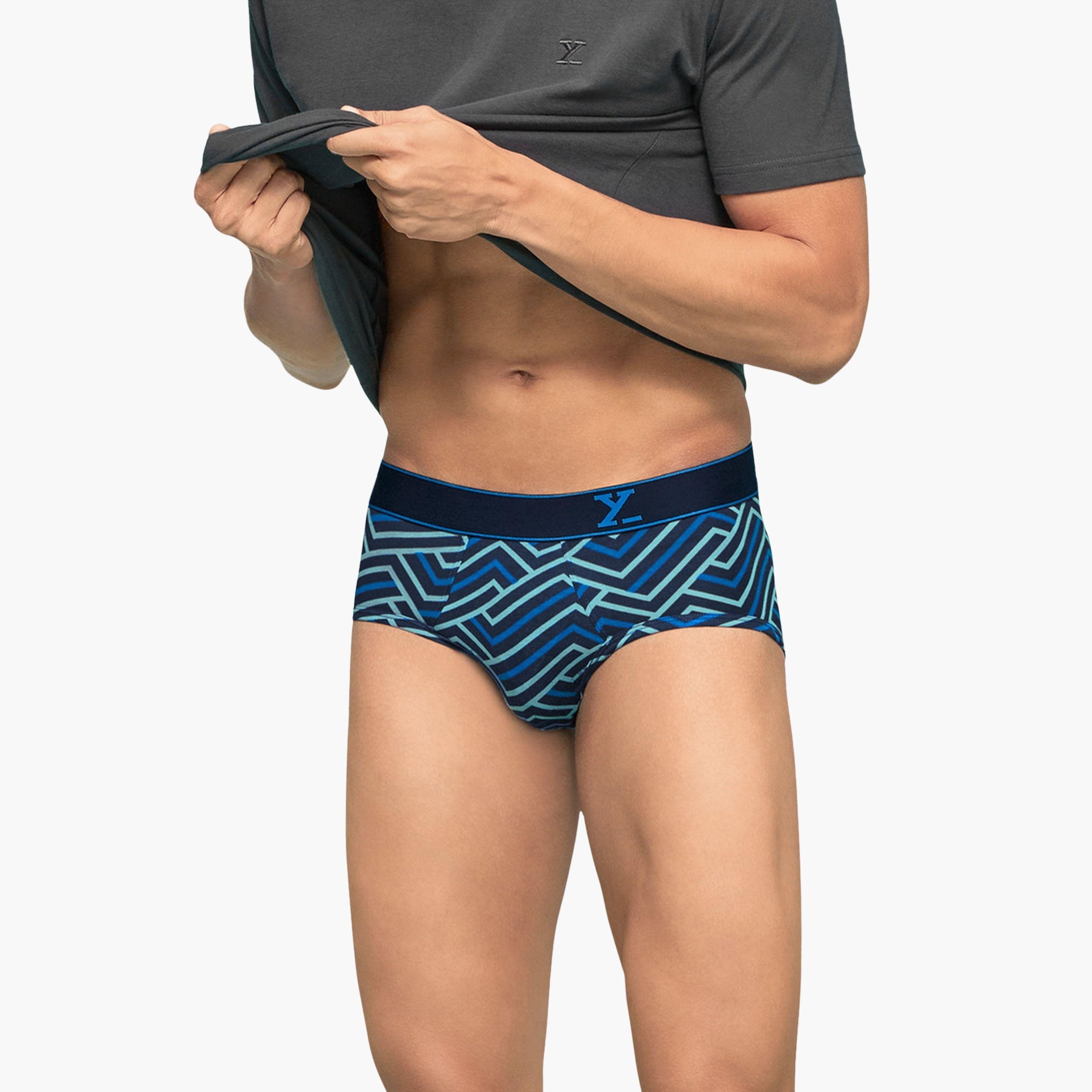 اكس واي اكس اكس - سروال داخلي رجالي مخططة قطن بتقنية بارالاكس-men-clothing-innerwear-underwear-image-4