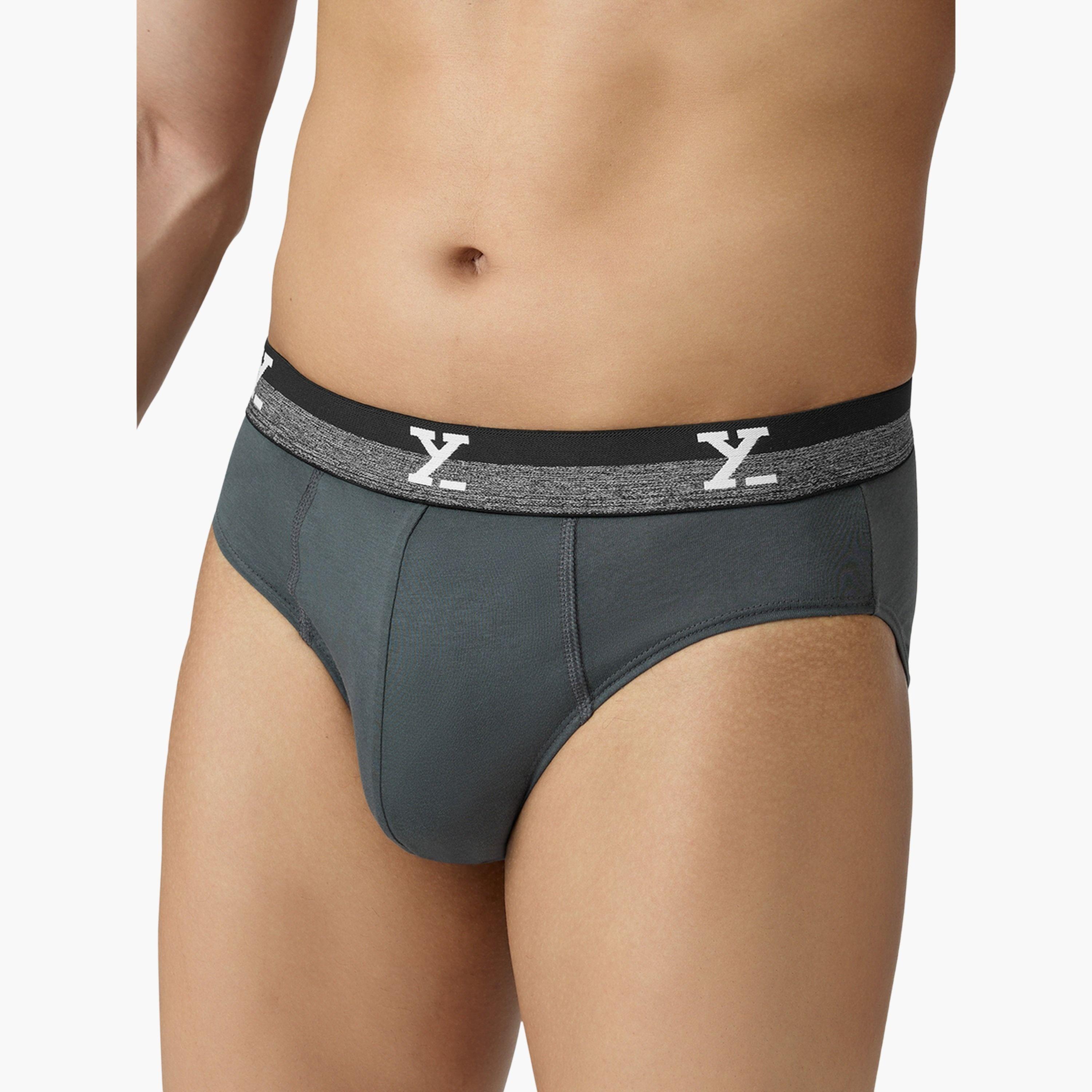 اكس واي اكس اكس - سروال داخلي رجالي قطن ممشط لون سادة-men-clothing-innerwear-underwear-image-2