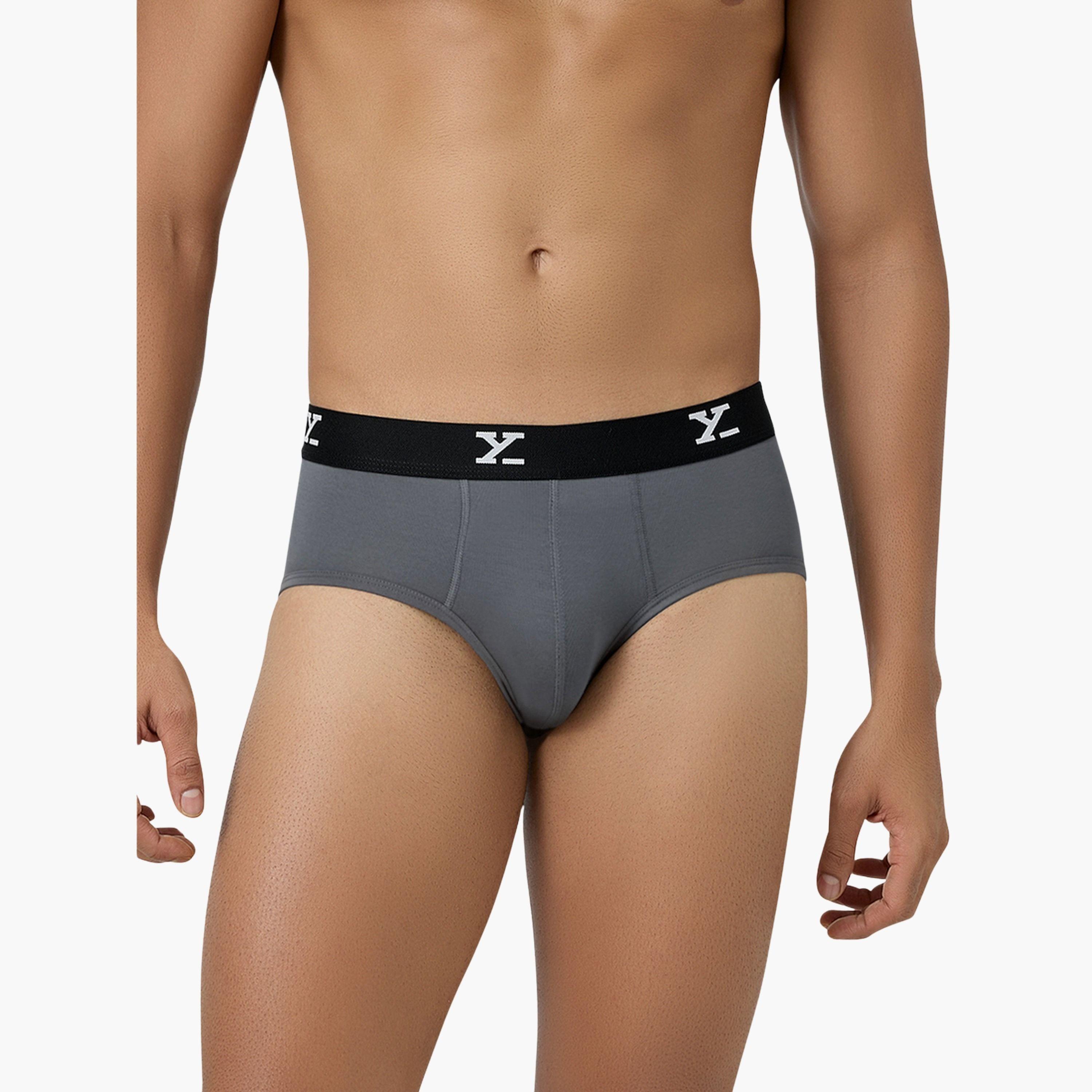 اكس واي اكس اكس - سروال داخلي رجالي قطن تصميم بارالاكس سادة-men-clothing-innerwear-underwear-image-1