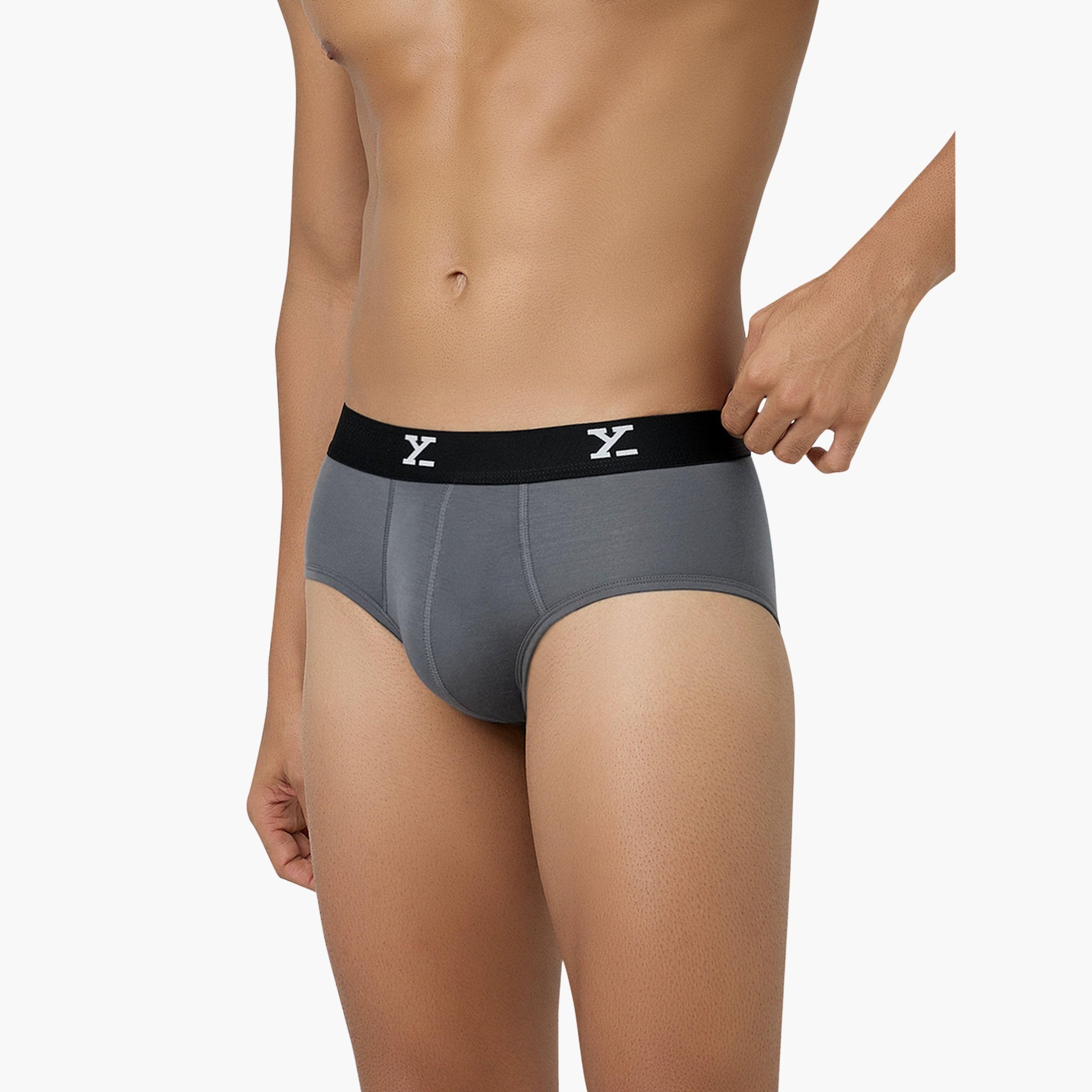 اكس واي اكس اكس - سروال داخلي رجالي قطن تصميم بارالاكس سادة-men-clothing-innerwear-underwear-image-4